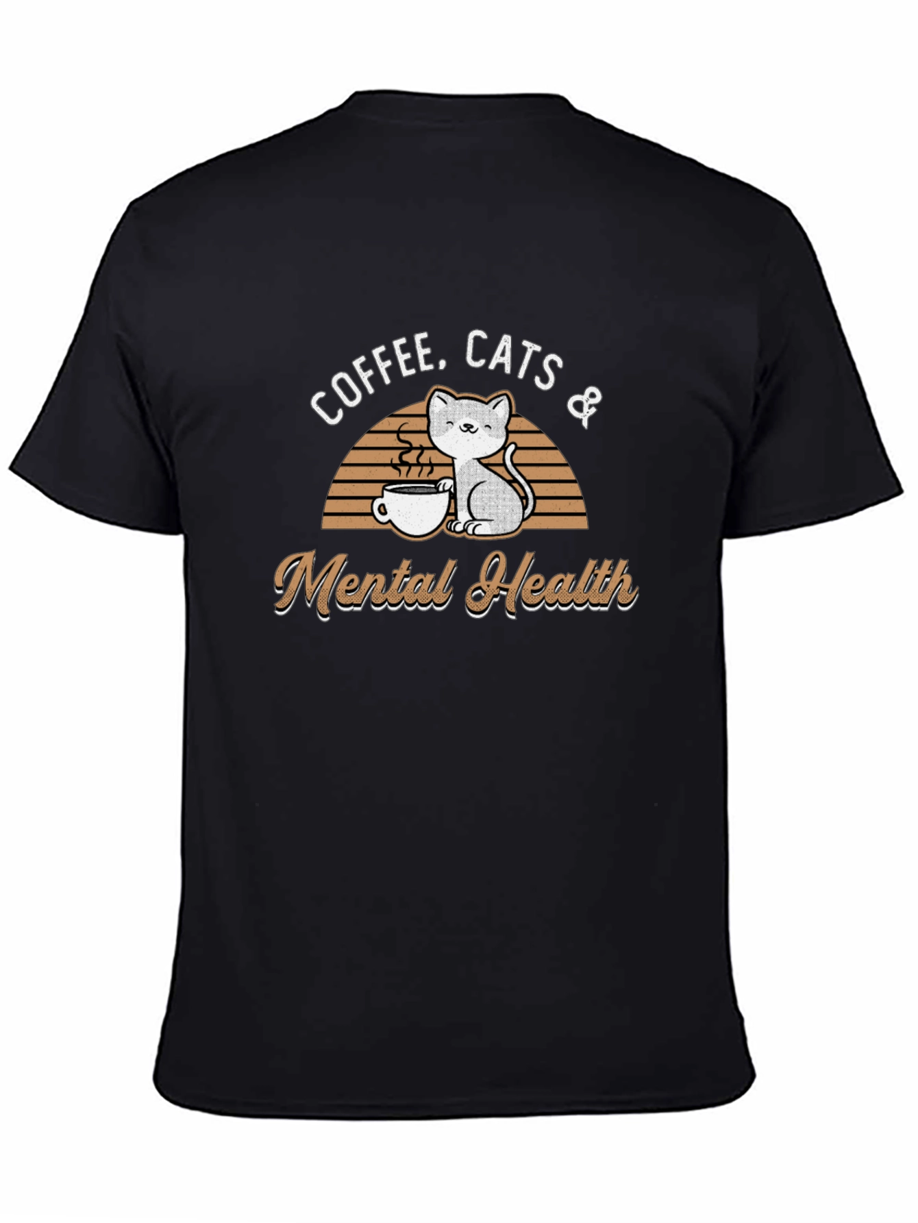 Coffee Cats & Mental Health Graphic T-Shirt