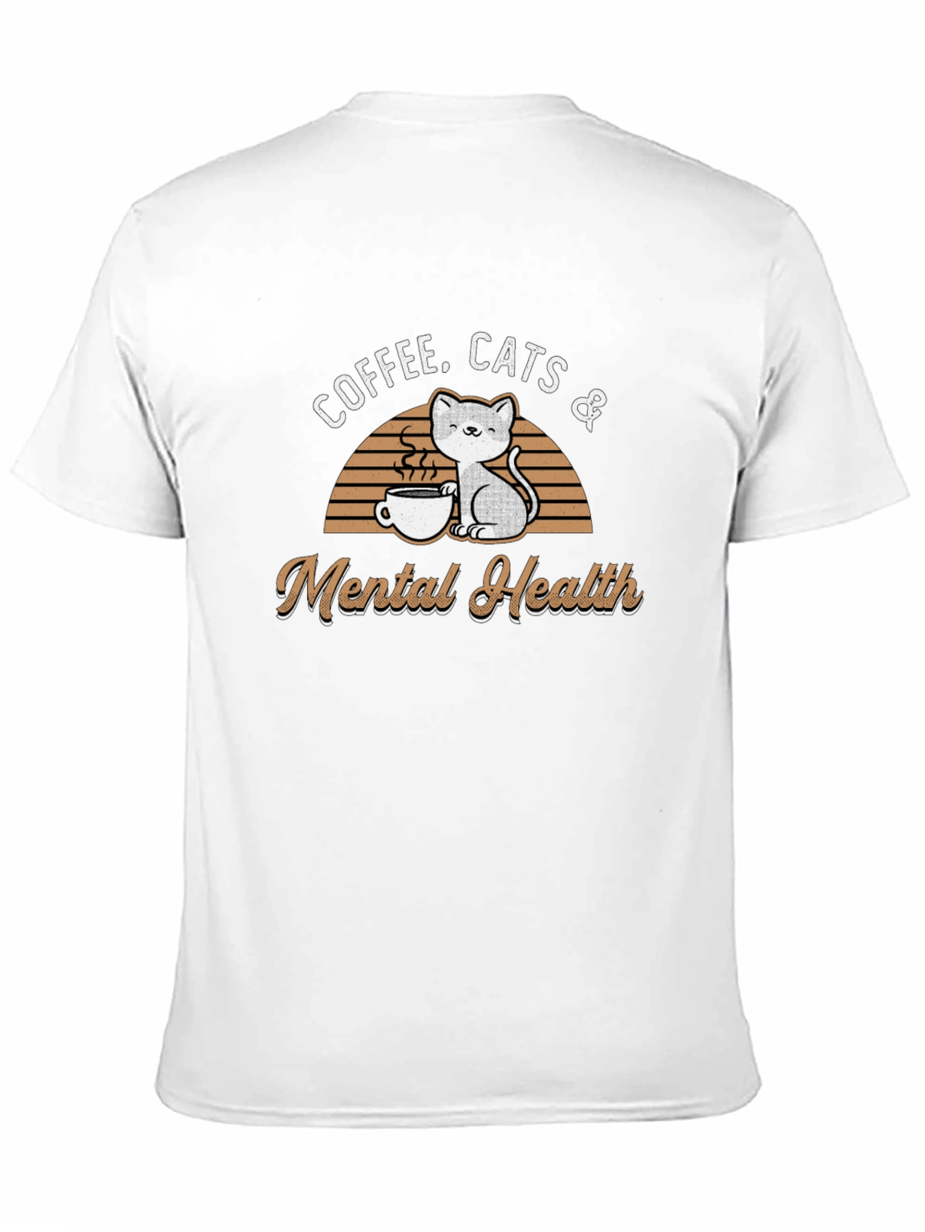 Coffee Cats & Mental Health Graphic T-Shirt