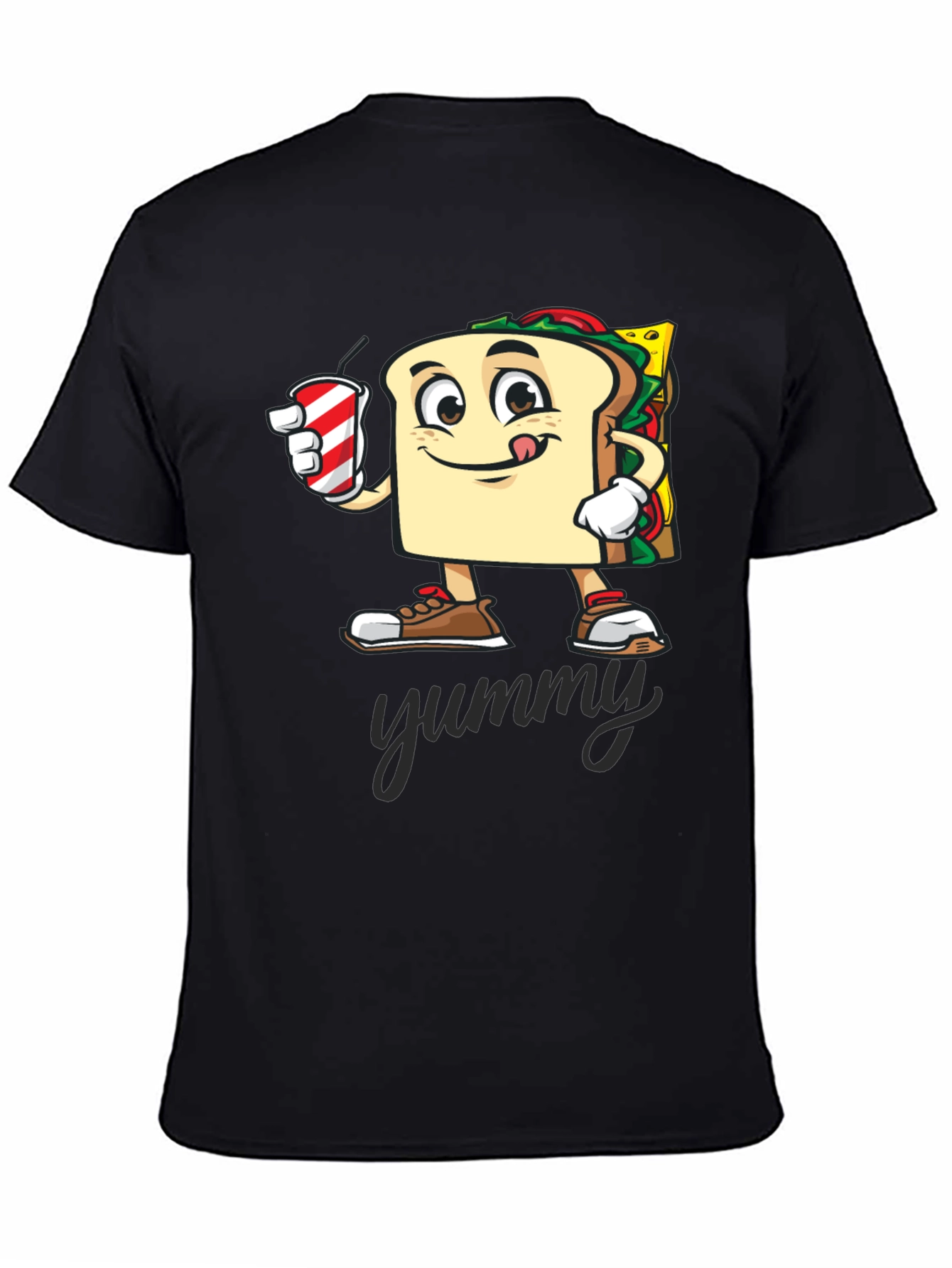 Sandwich Cartoon T-Shirt - Yummy Design