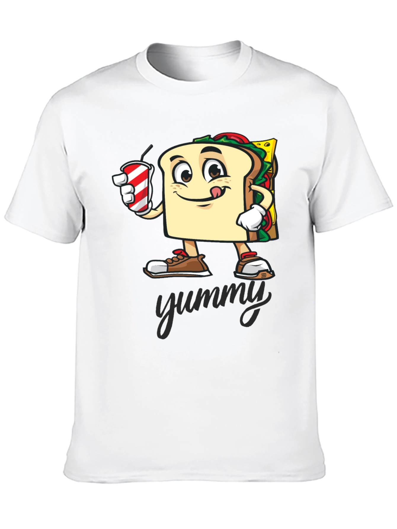 Sandwich Cartoon T-Shirt - Yummy Design