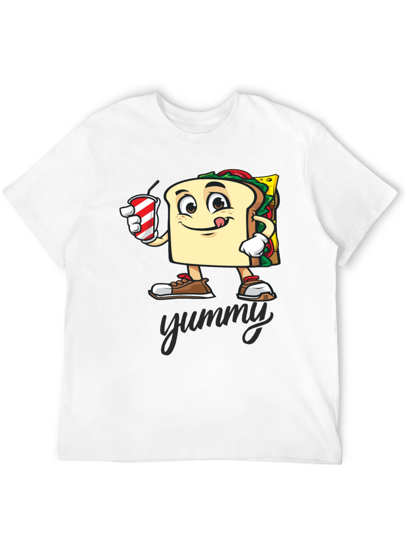 Sandwich Cartoon T-Shirt - Yummy Design