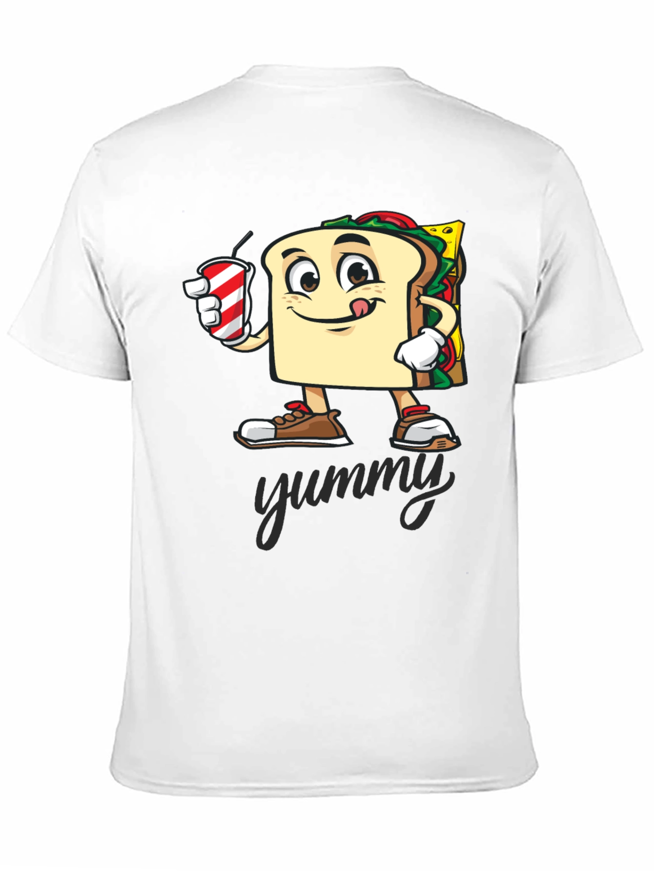 Sandwich Cartoon T-Shirt - Yummy Design