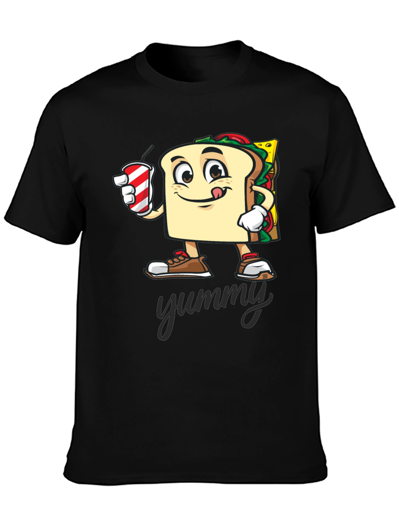 Sandwich Cartoon T-Shirt - Yummy Design
