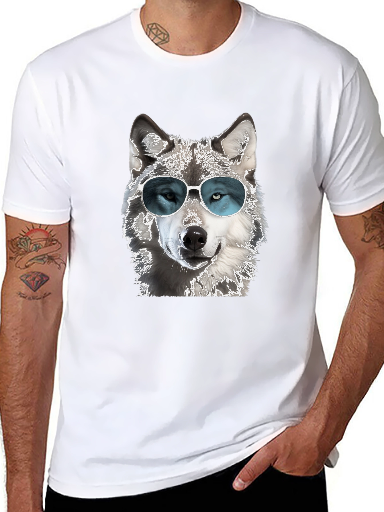 Cool Wolf T-Shirt - Sunglasses Graphic Tee