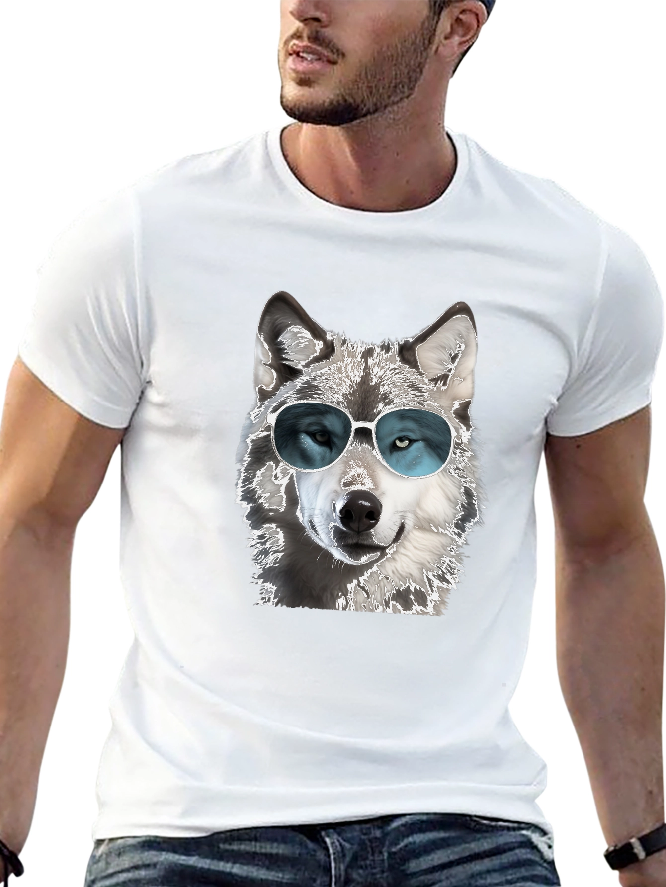 Cool Wolf T-Shirt - Sunglasses Graphic Tee
