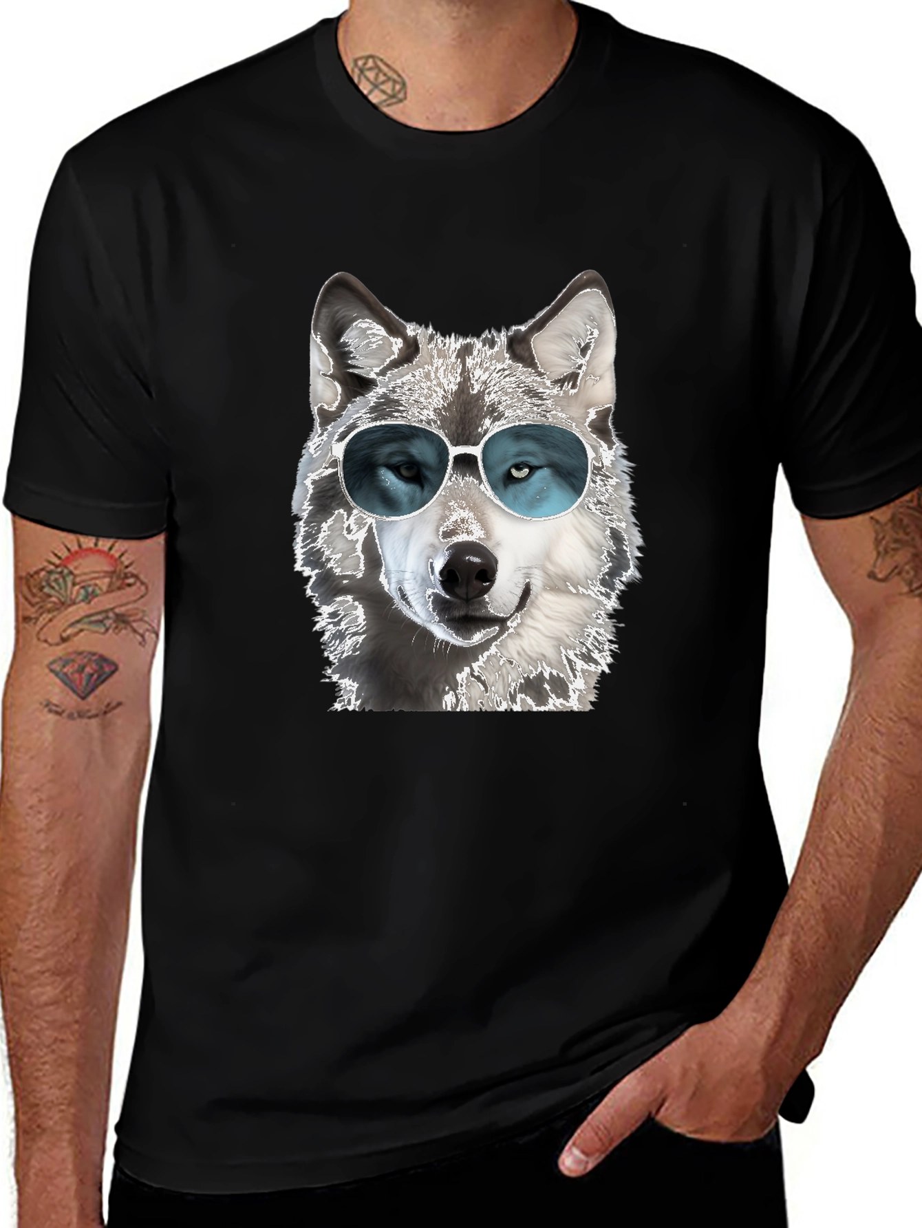 Cool Wolf T-Shirt - Sunglasses Graphic Tee