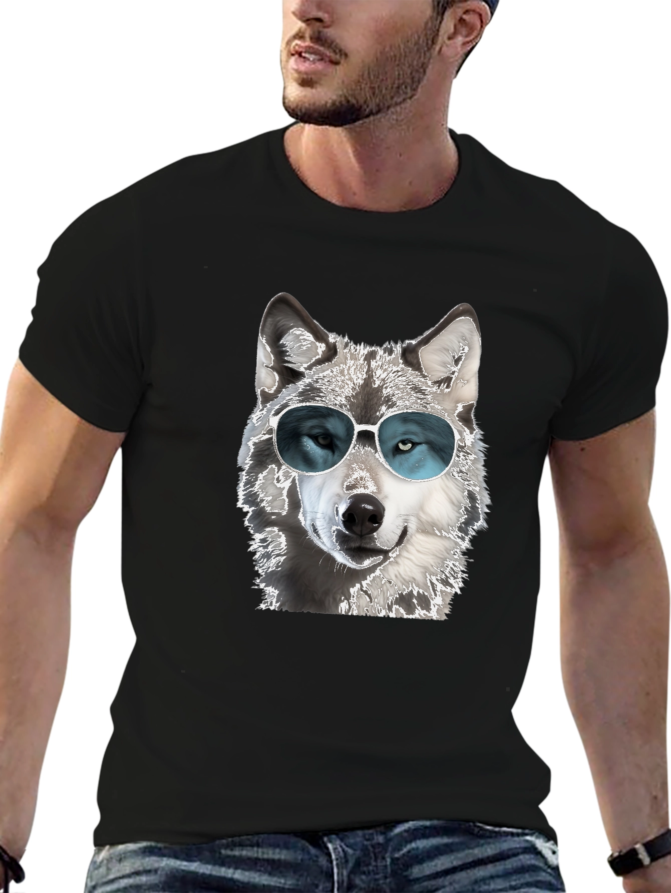 Cool Wolf T-Shirt - Sunglasses Graphic Tee