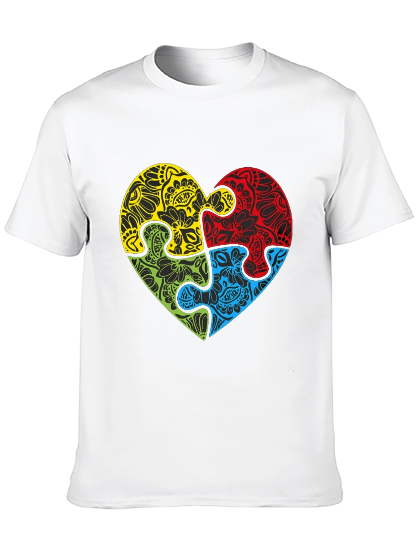 Autism Awareness Puzzle Heart Graphic Tee