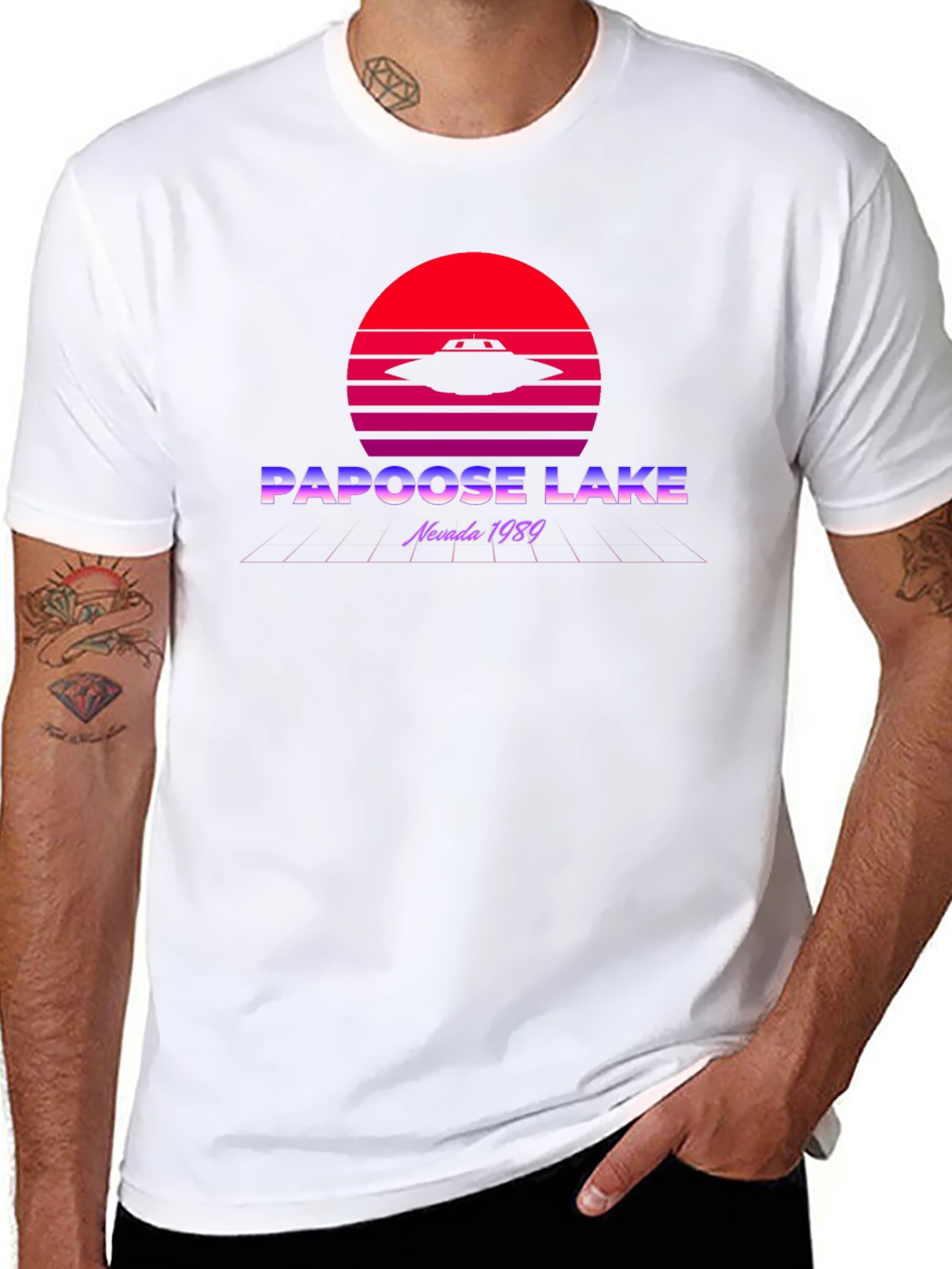 Papoose Lake UFO T-Shirt - Retro Nevada 1989