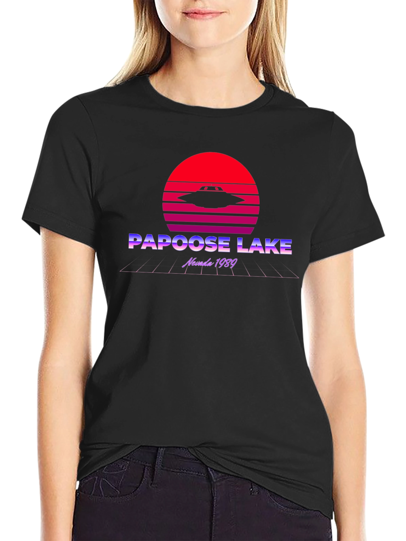 Papoose Lake UFO T-Shirt - Retro Nevada 1989