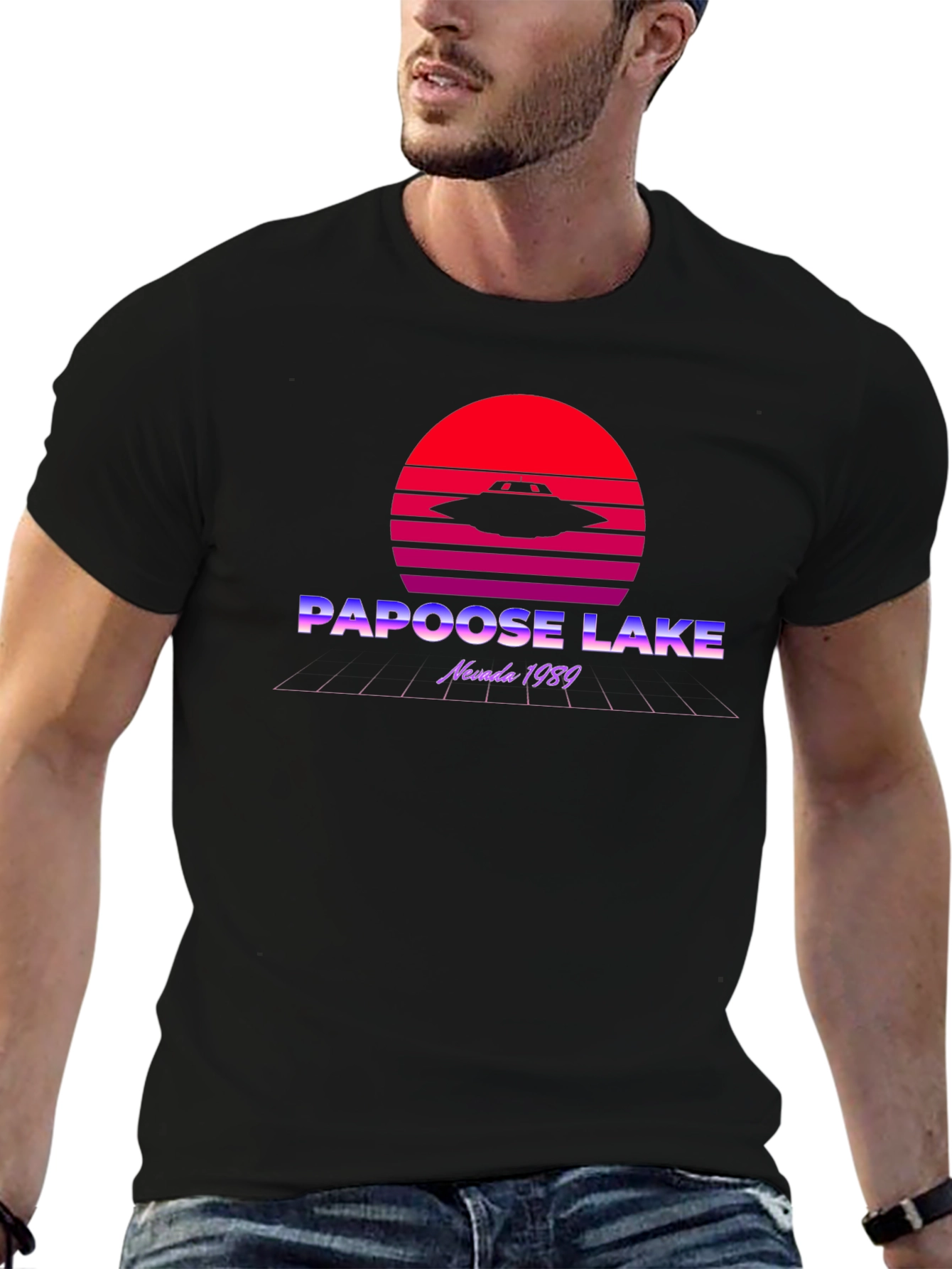 Papoose Lake UFO T-Shirt - Retro Nevada 1989