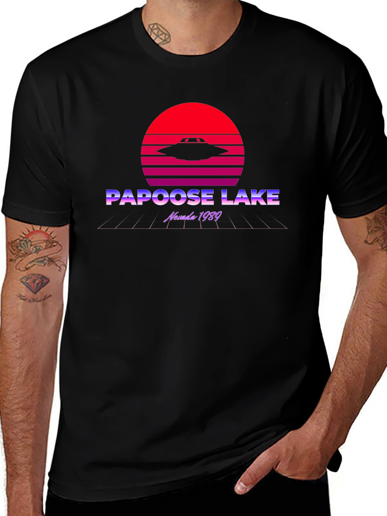 Papoose Lake UFO T-Shirt - Retro Nevada 1989