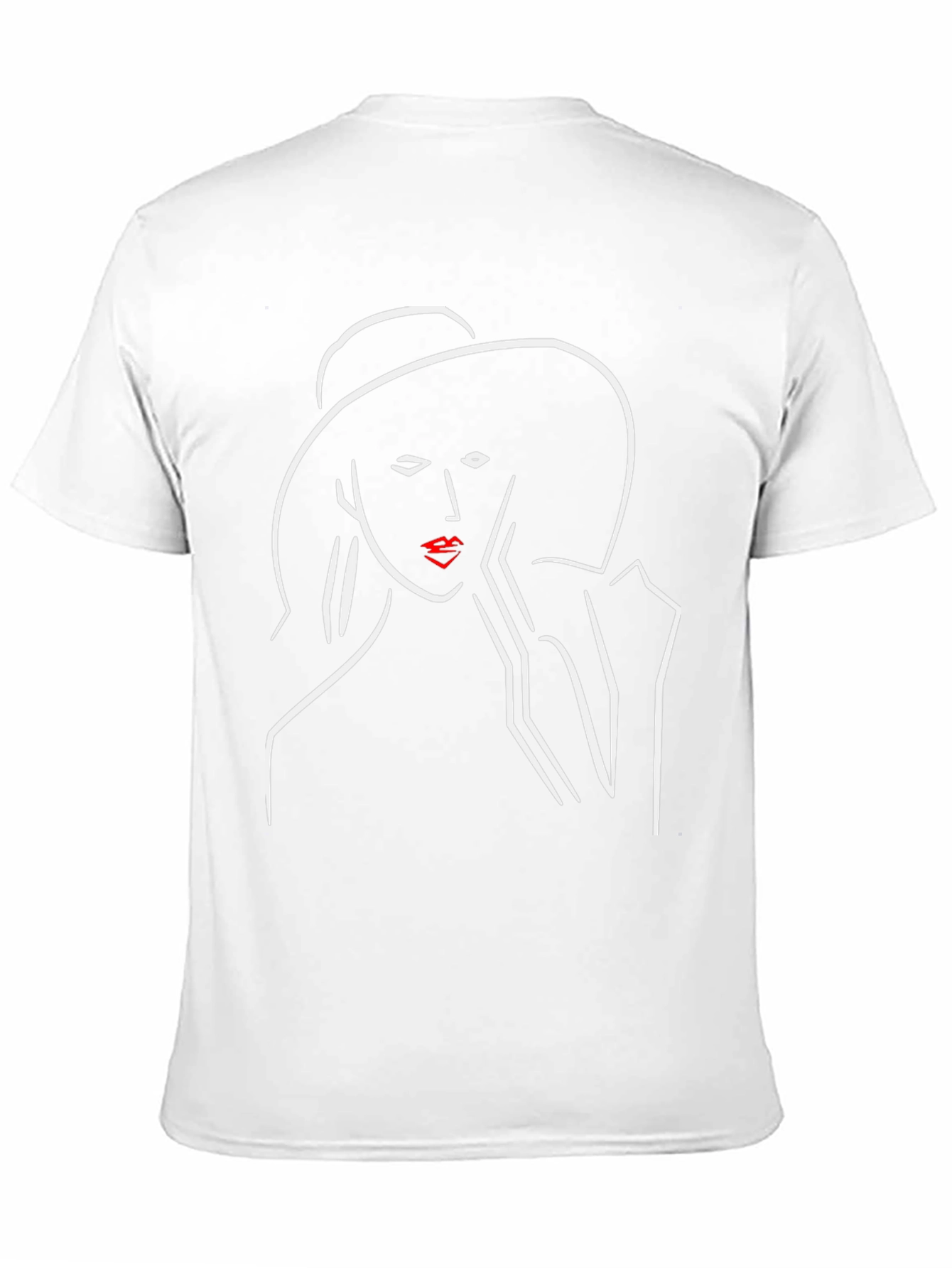 Chic Minimalist Woman Line Art Black T-Shirt
