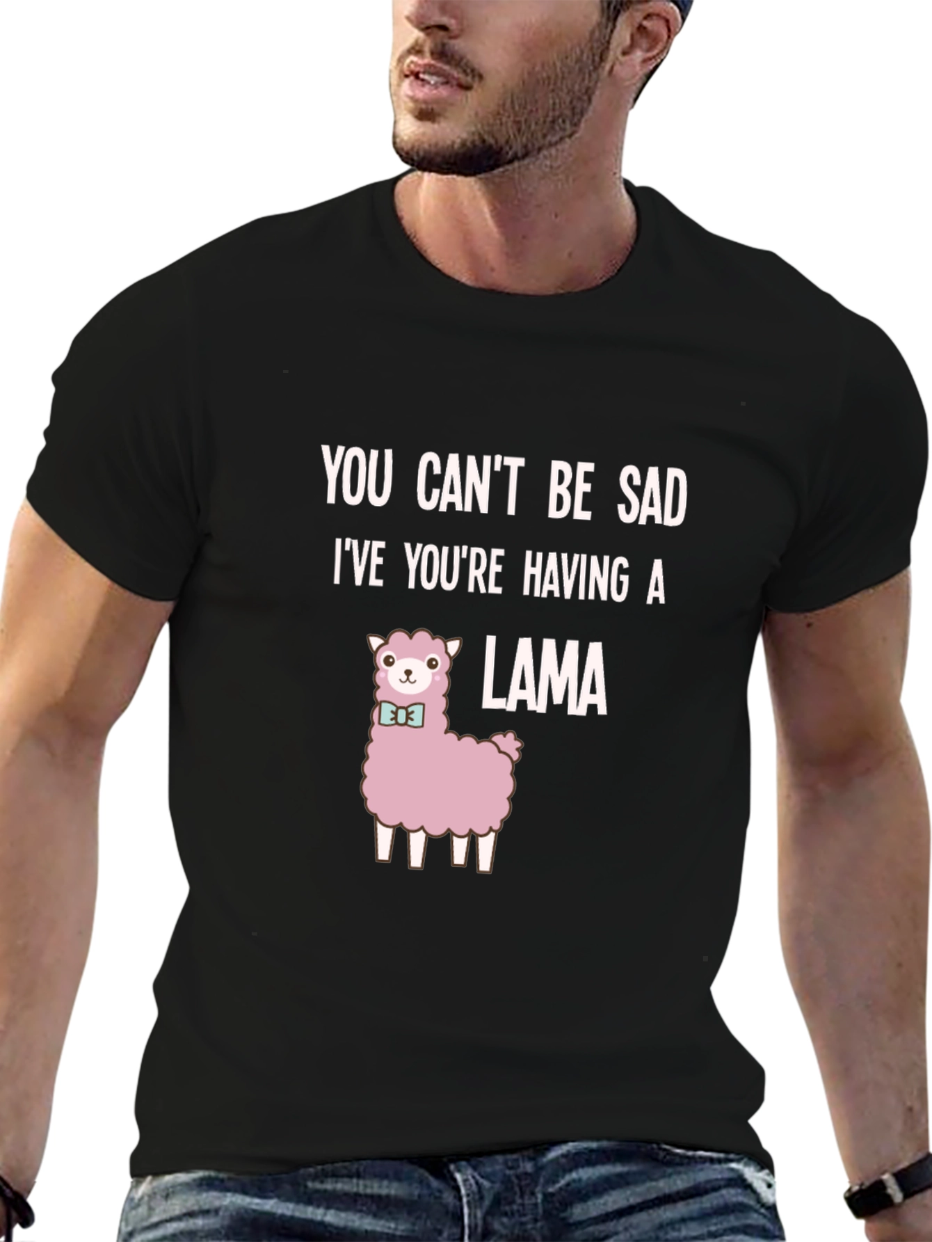 Funny Llama T-Shirt - You Cant Be Sad!
