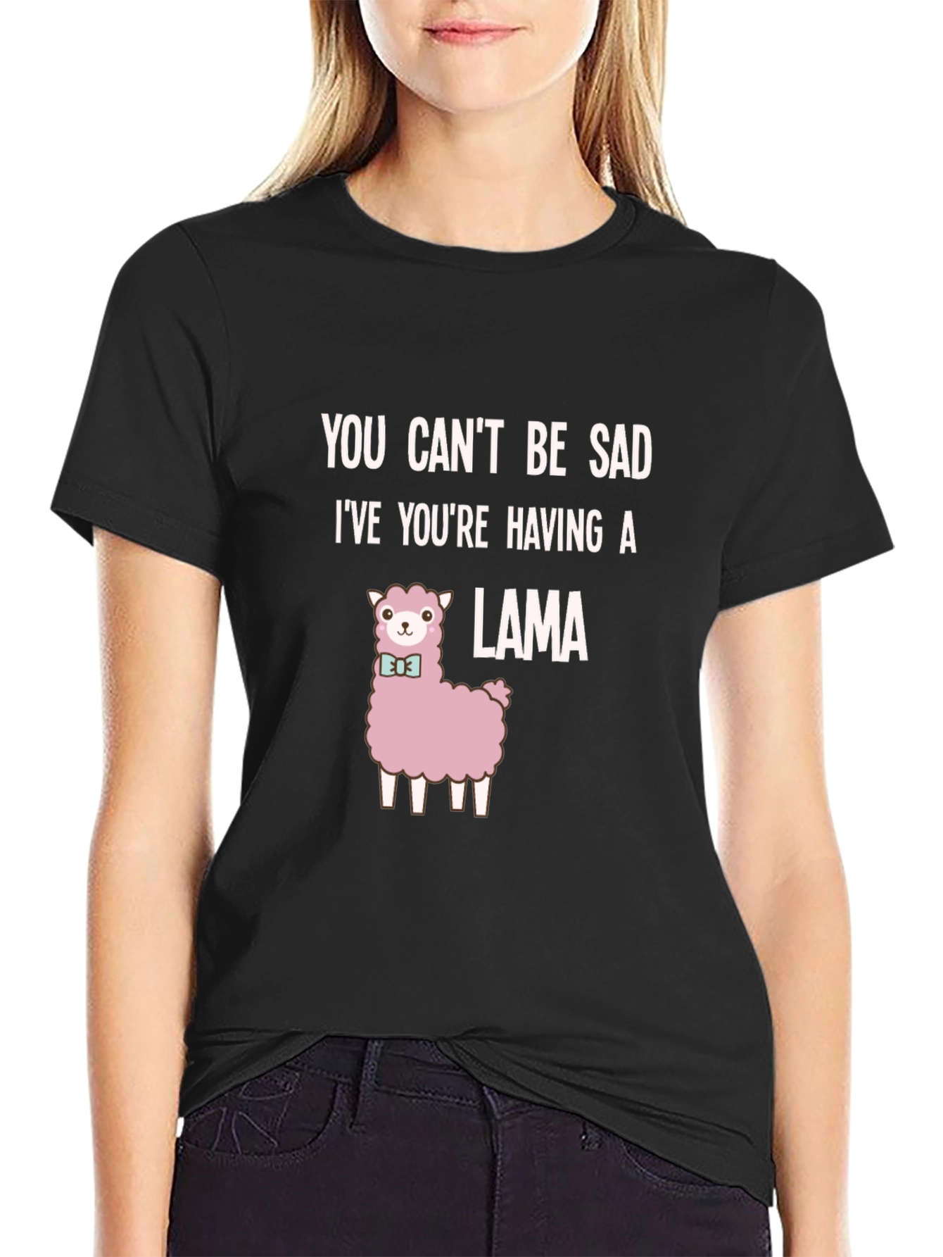 Funny Llama T-Shirt - You Cant Be Sad!