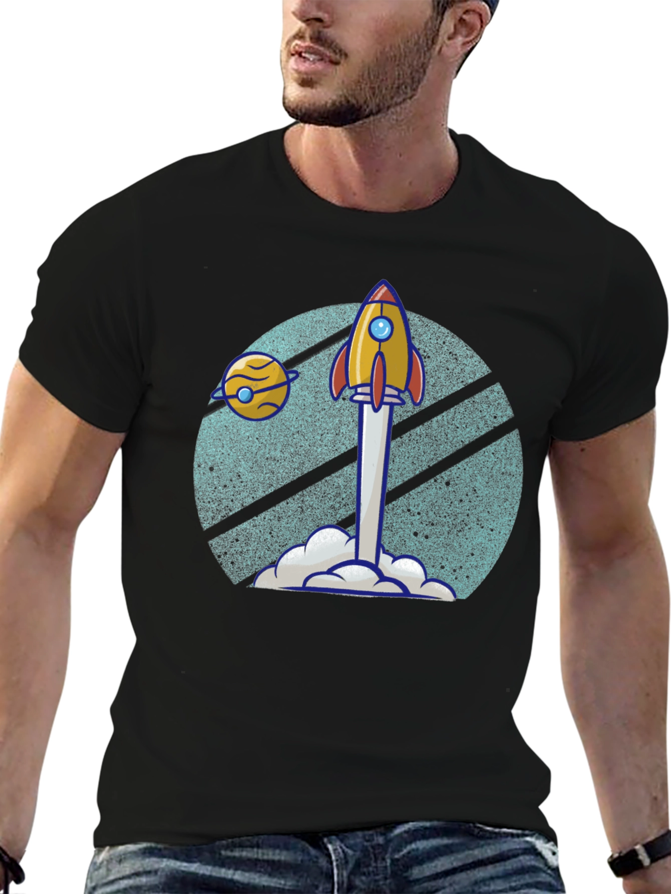 Retro Rocket Launch T-Shirt - Blast Off in Style!