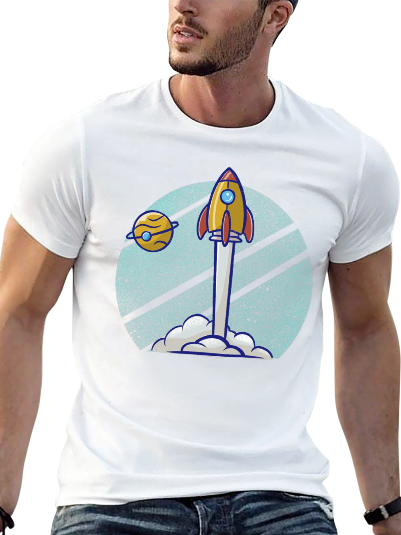 Retro Rocket Launch T-Shirt - Blast Off in Style!