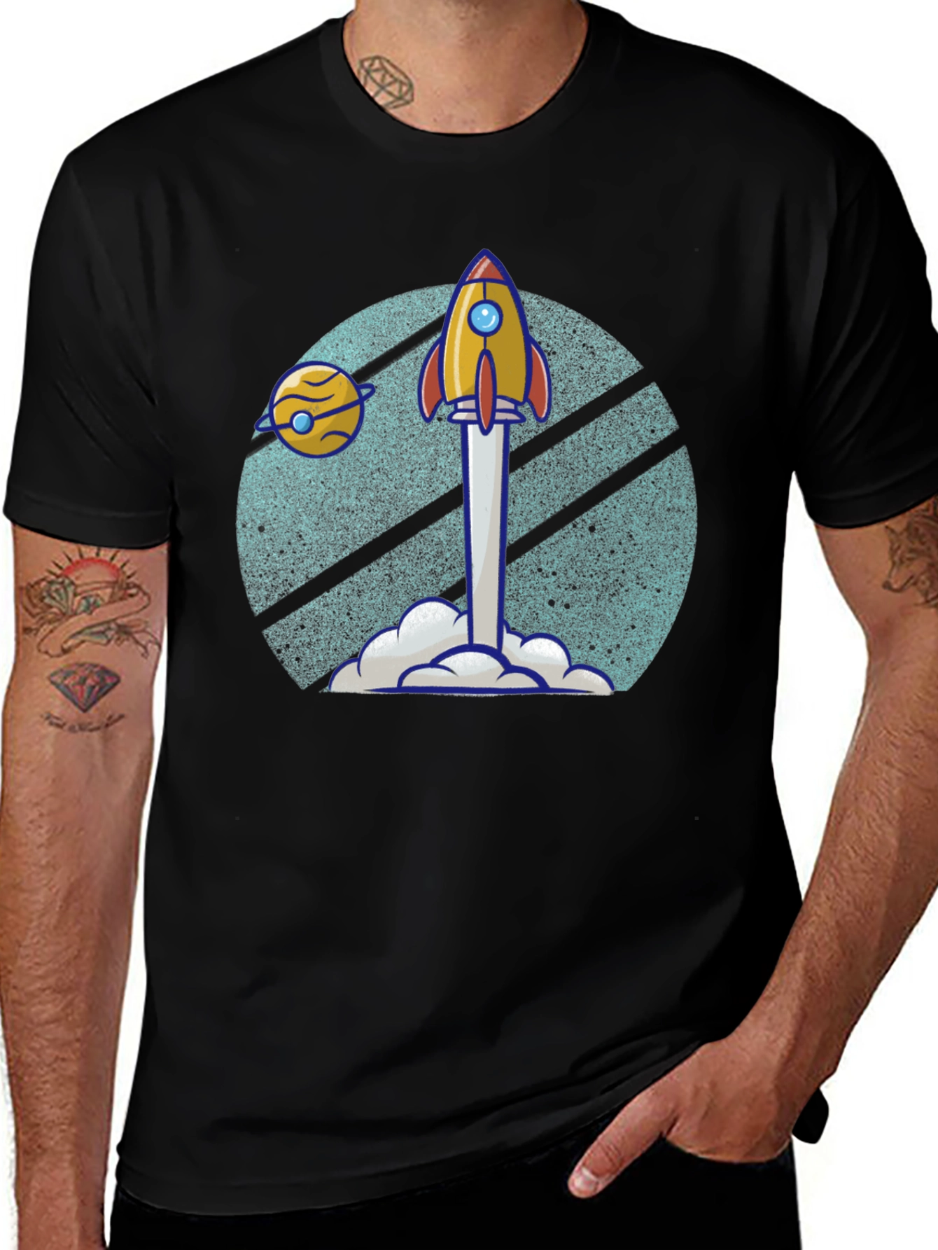 Retro Rocket Launch T-Shirt - Blast Off in Style!