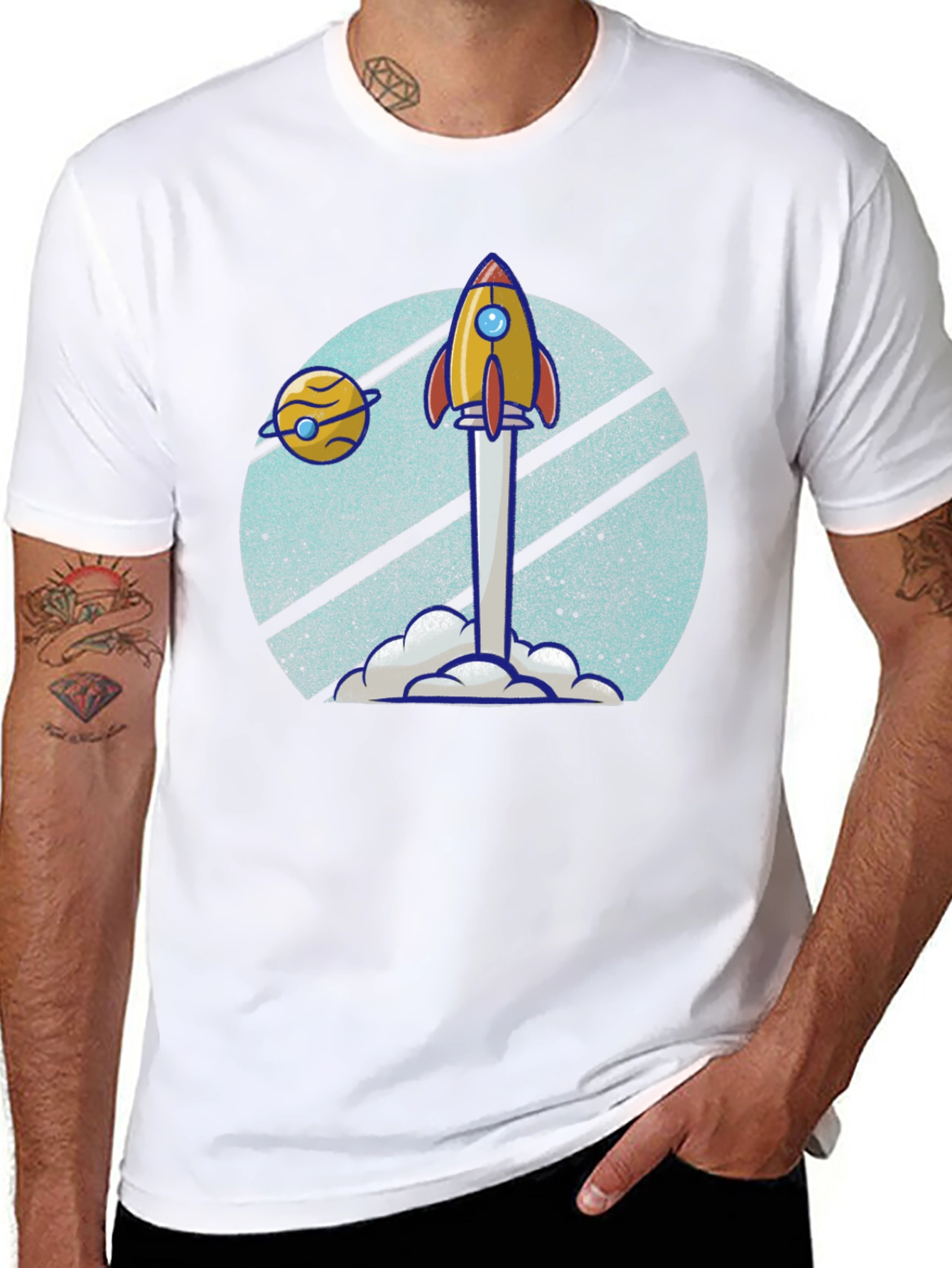 Retro Rocket Launch T-Shirt - Blast Off in Style!