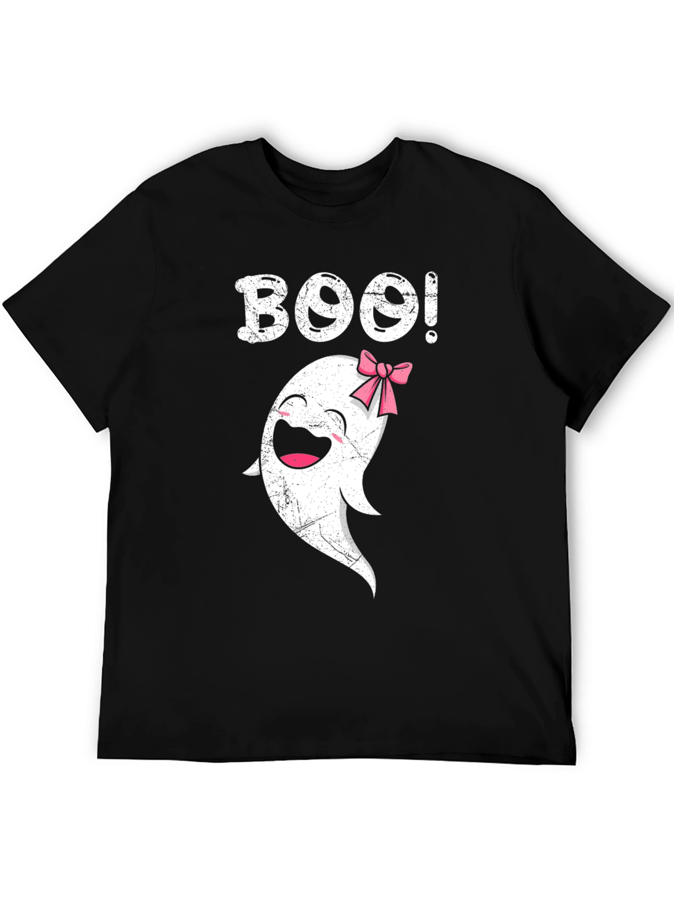 Boo! Ghost with Bow T-Shirt - Halloween Spooky Cute