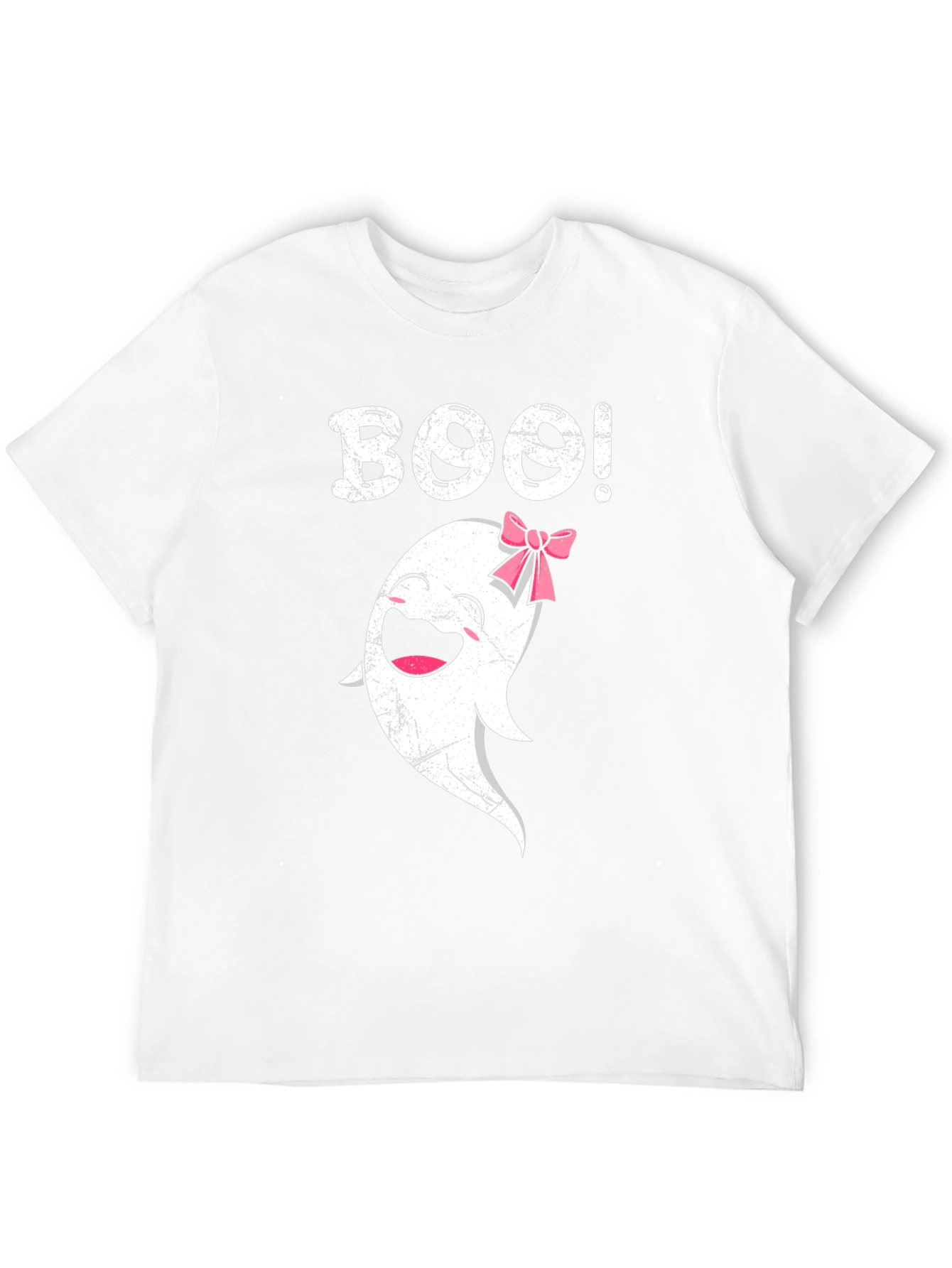 Boo! Ghost with Bow T-Shirt - Halloween Spooky Cute