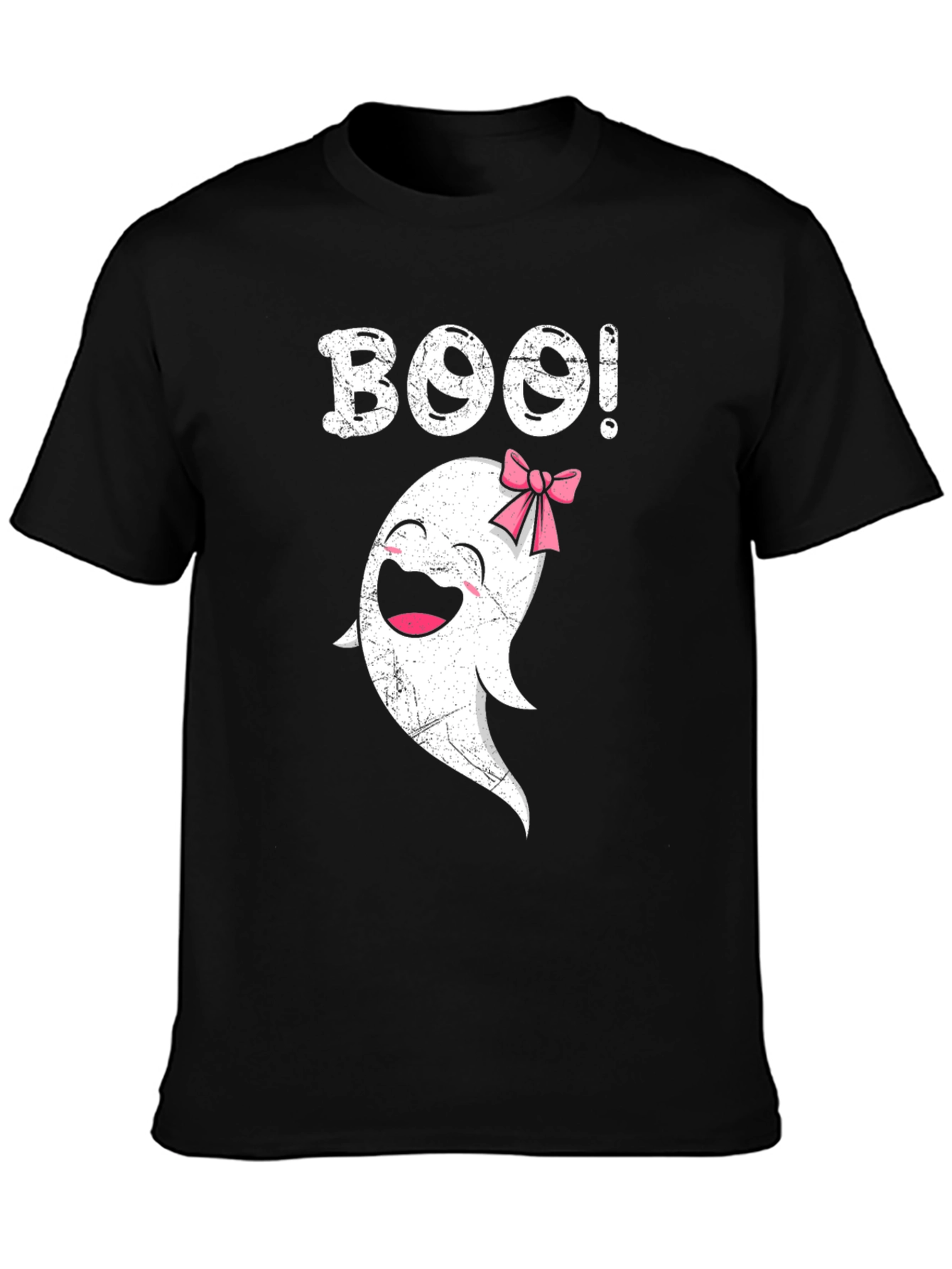 Boo! Ghost with Bow T-Shirt - Halloween Spooky Cute