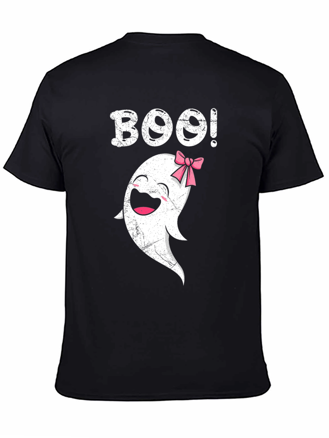 Boo! Ghost with Bow T-Shirt - Halloween Spooky Cute