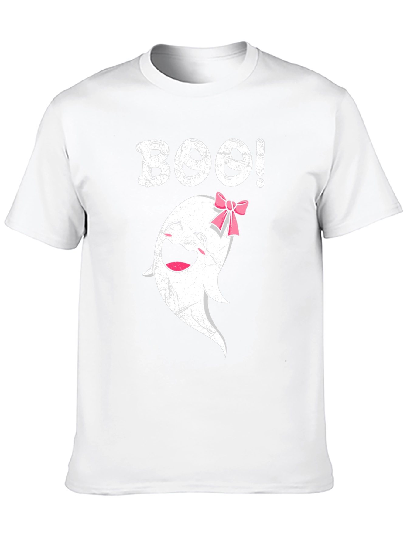 Boo! Ghost with Bow T-Shirt - Halloween Spooky Cute