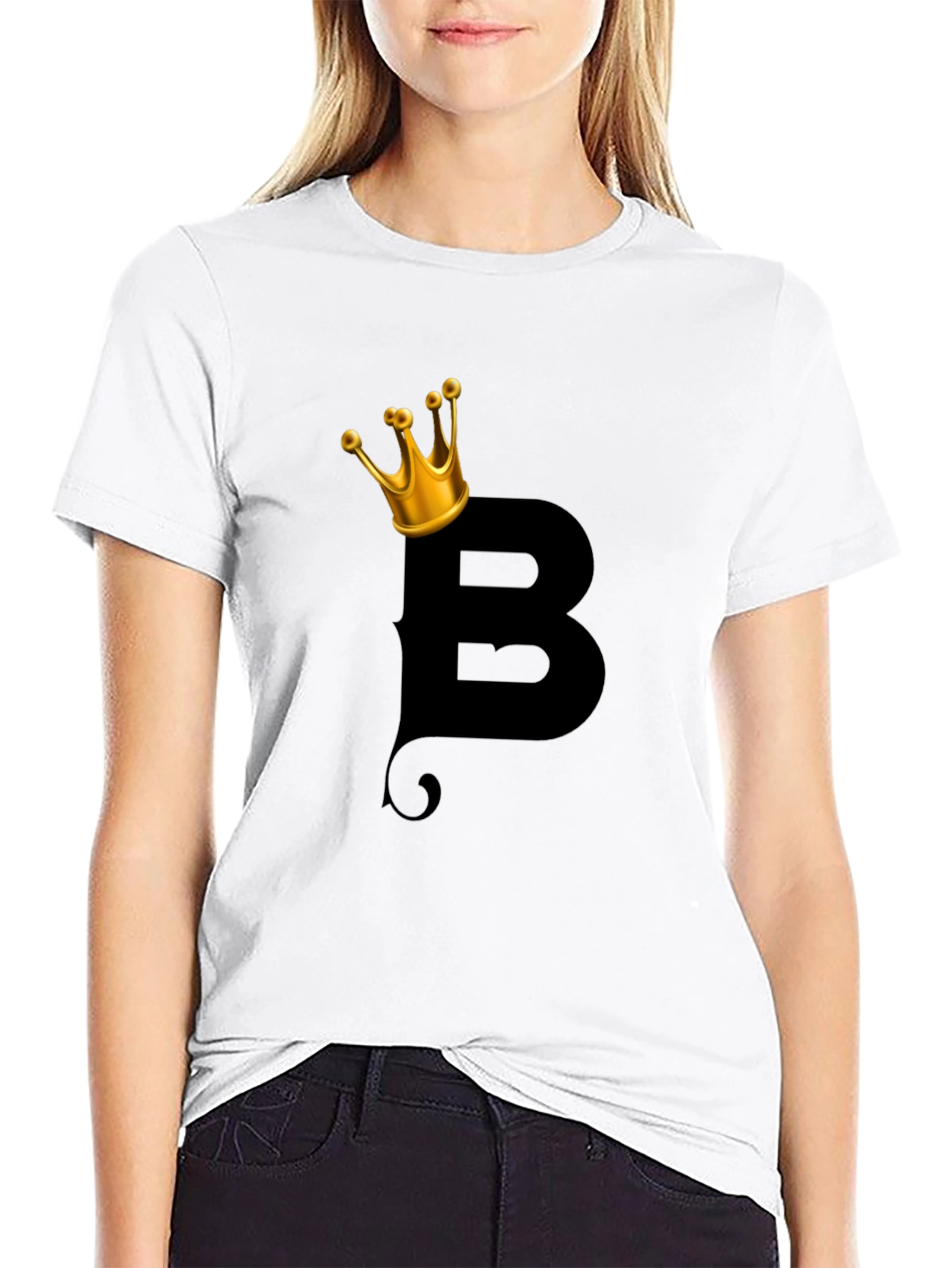 King B Graphic Tee - Black Cotton Blend