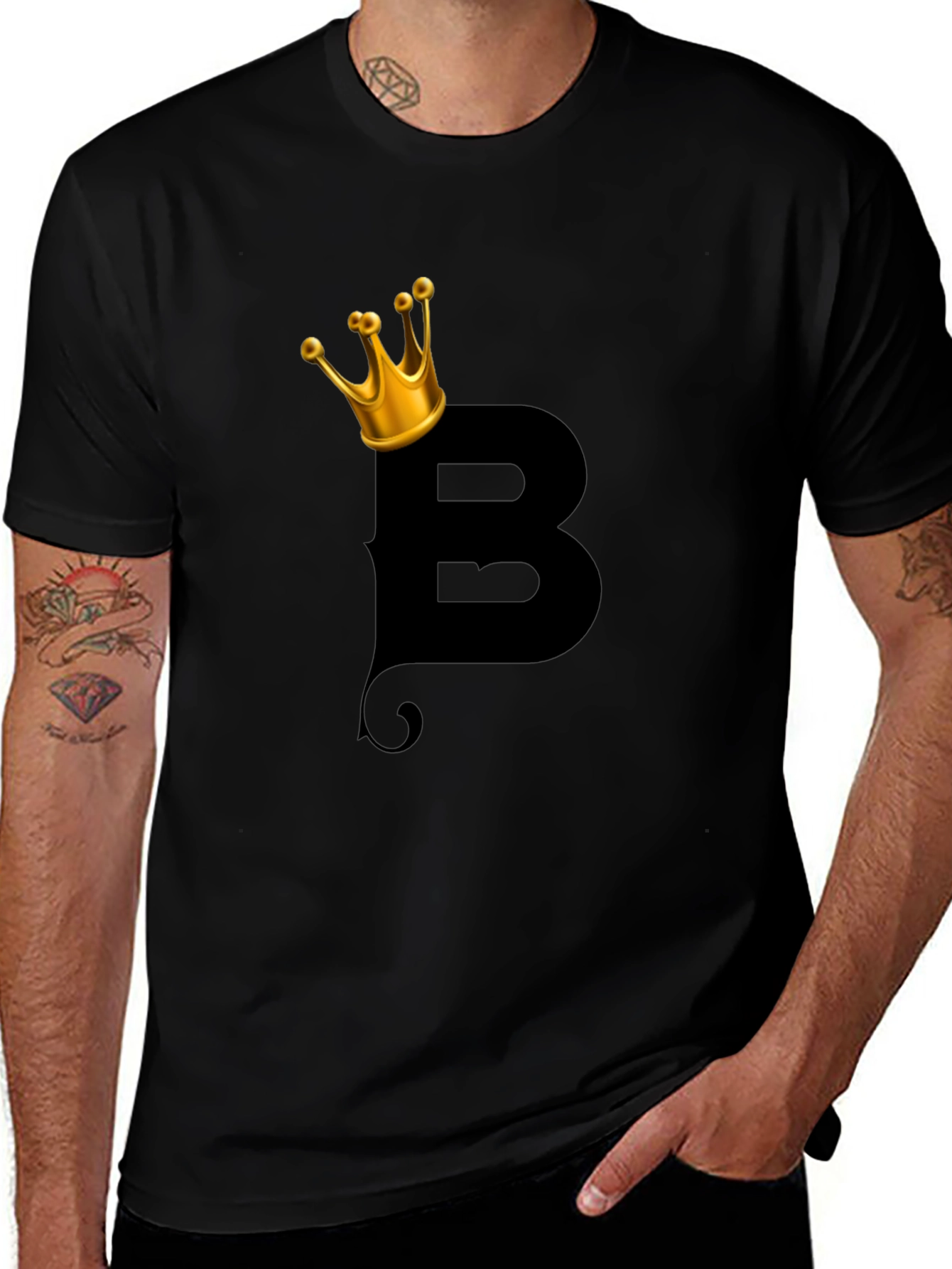 King B Graphic Tee - Black Cotton Blend
