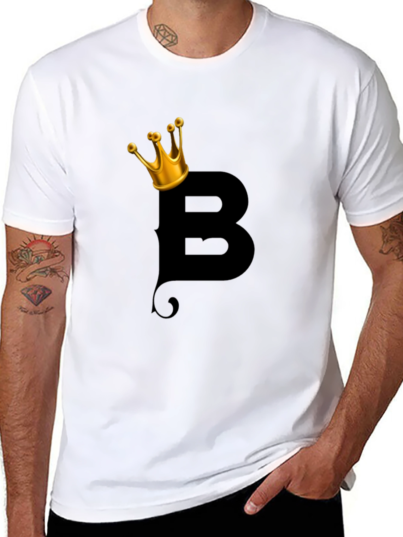King B Graphic Tee - Black Cotton Blend