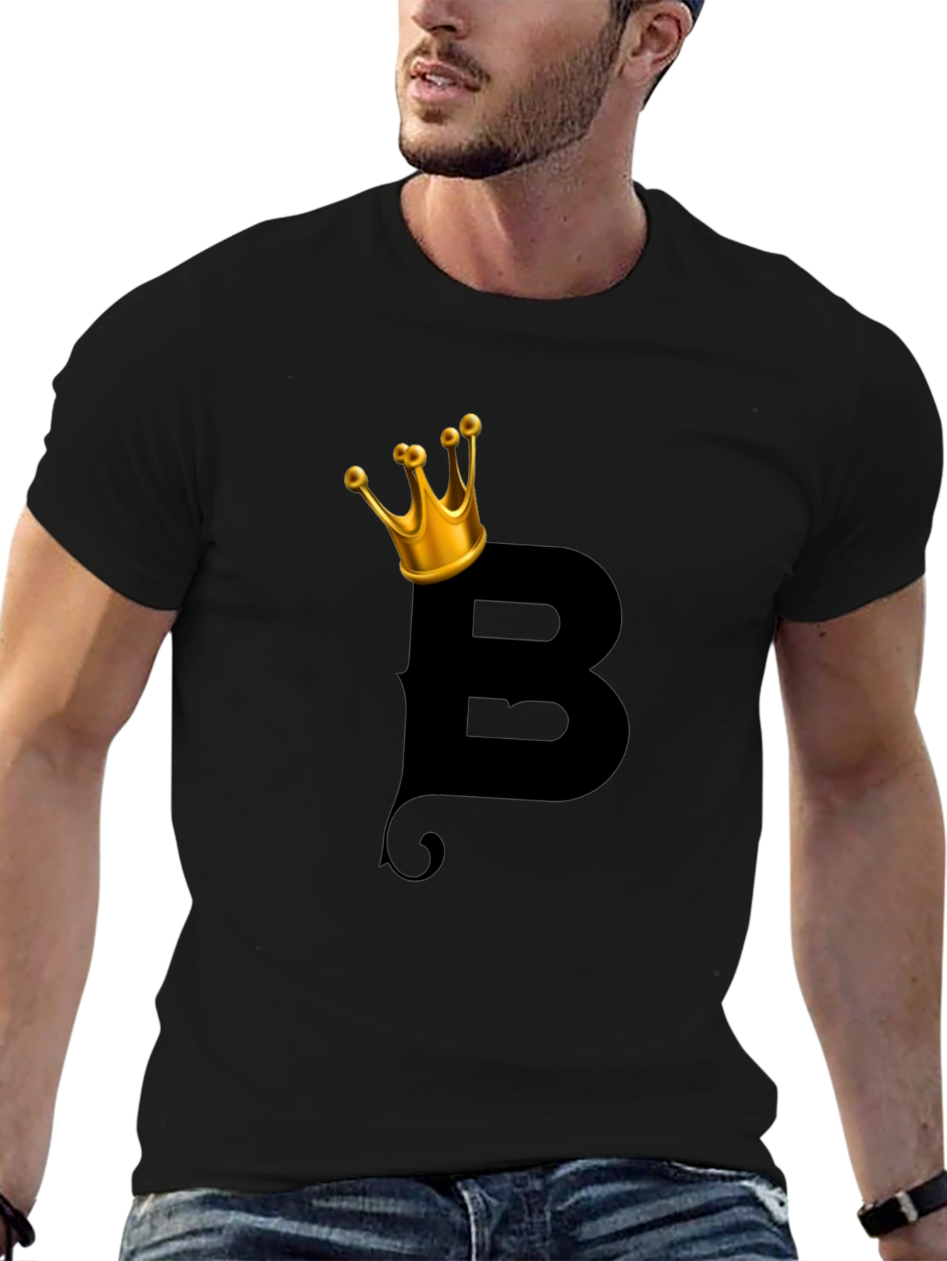 King B Graphic Tee - Black Cotton Blend