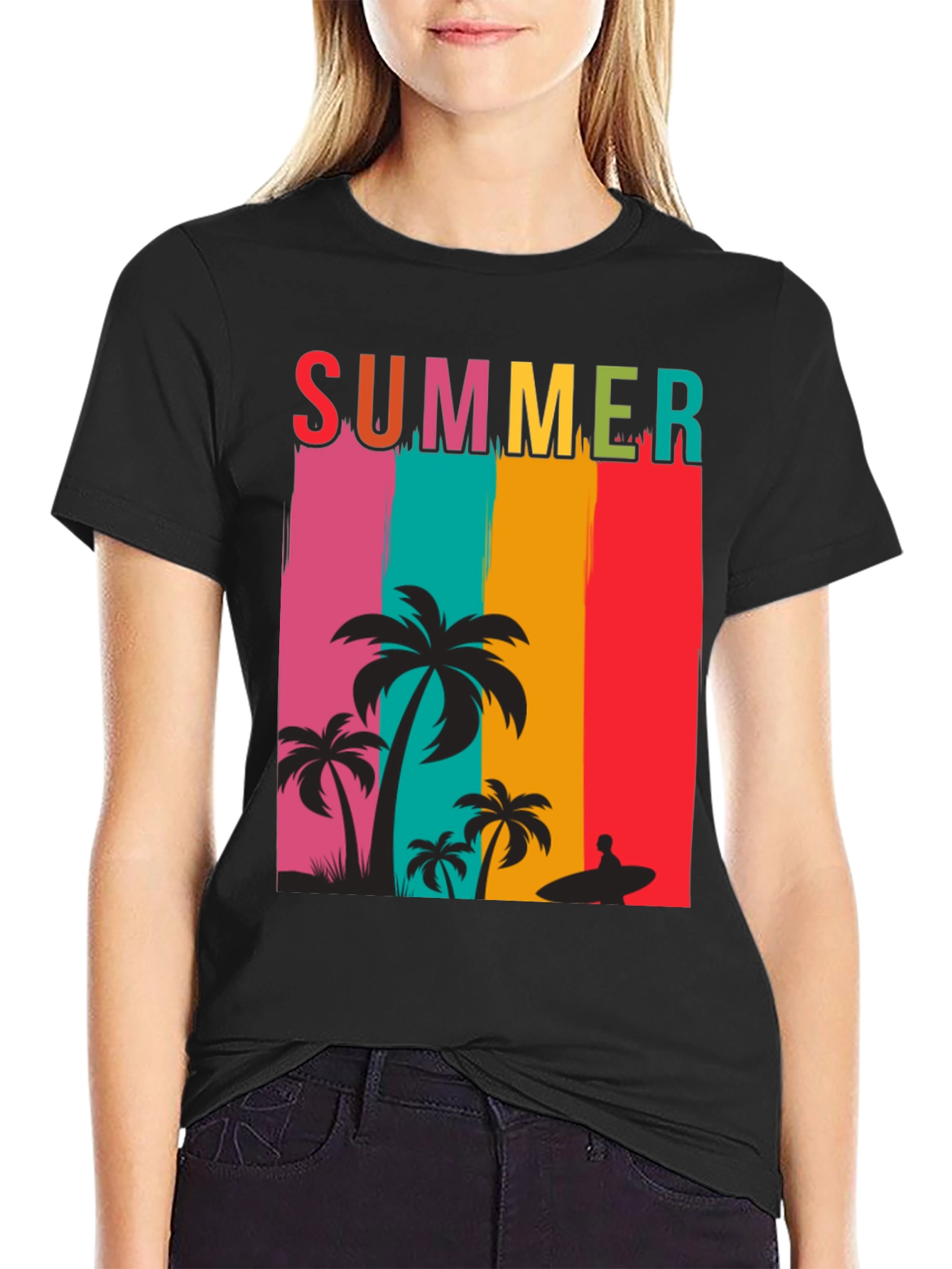 Summer Beach Palm Tree Graphic Tee