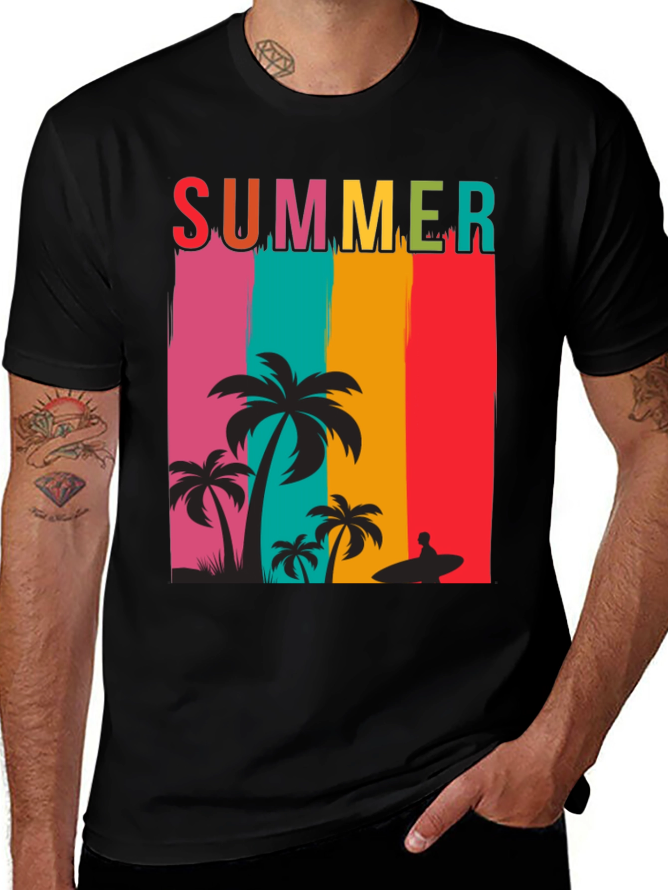 Summer Beach Palm Tree Graphic Tee
