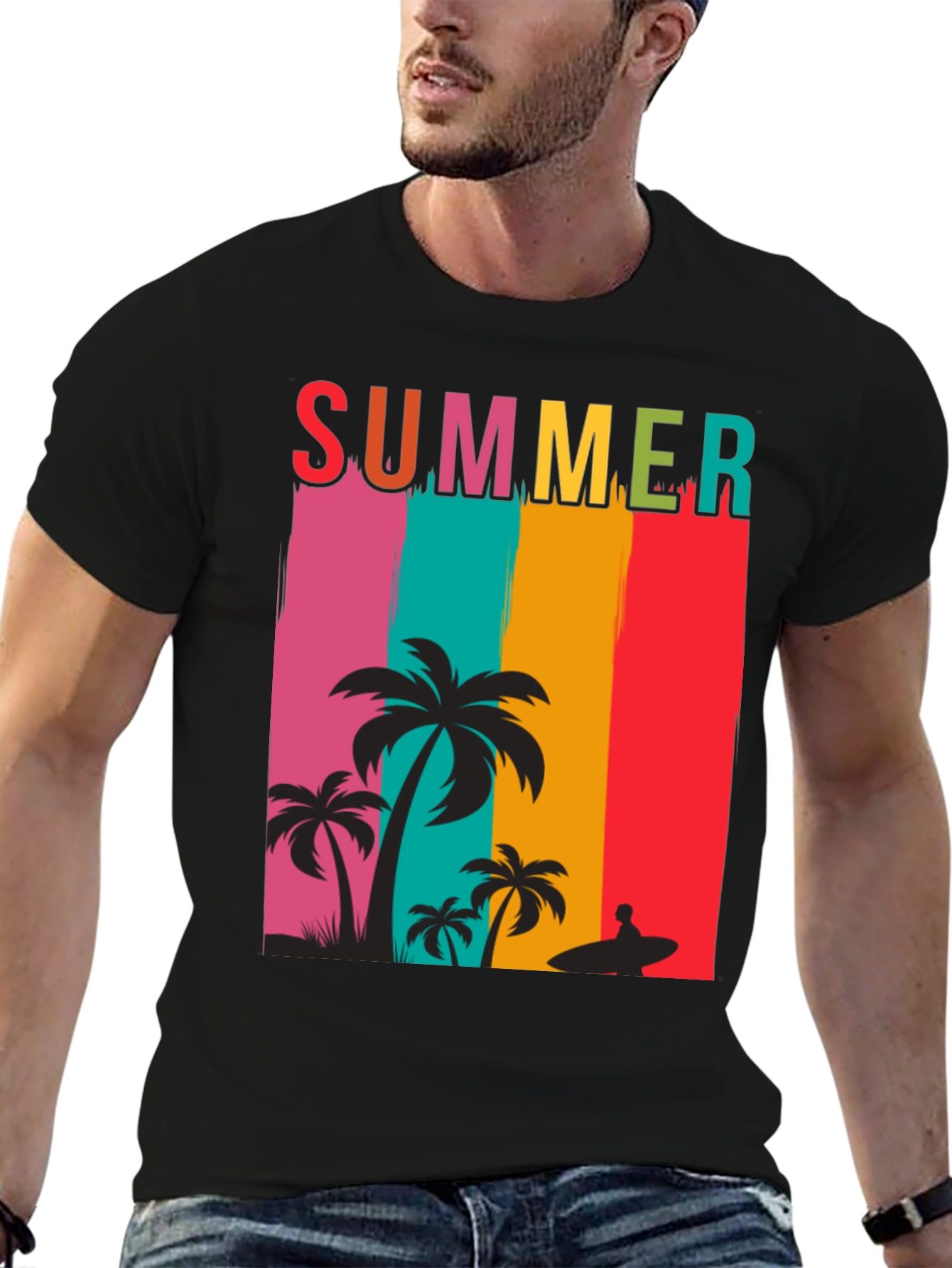 Summer Beach Palm Tree Graphic Tee