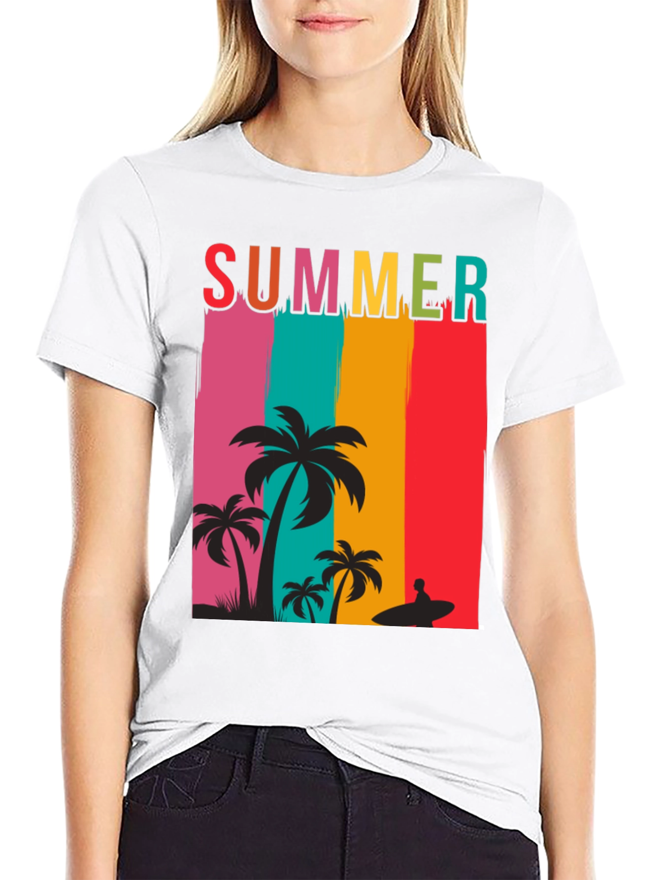 Summer Beach Palm Tree Graphic Tee