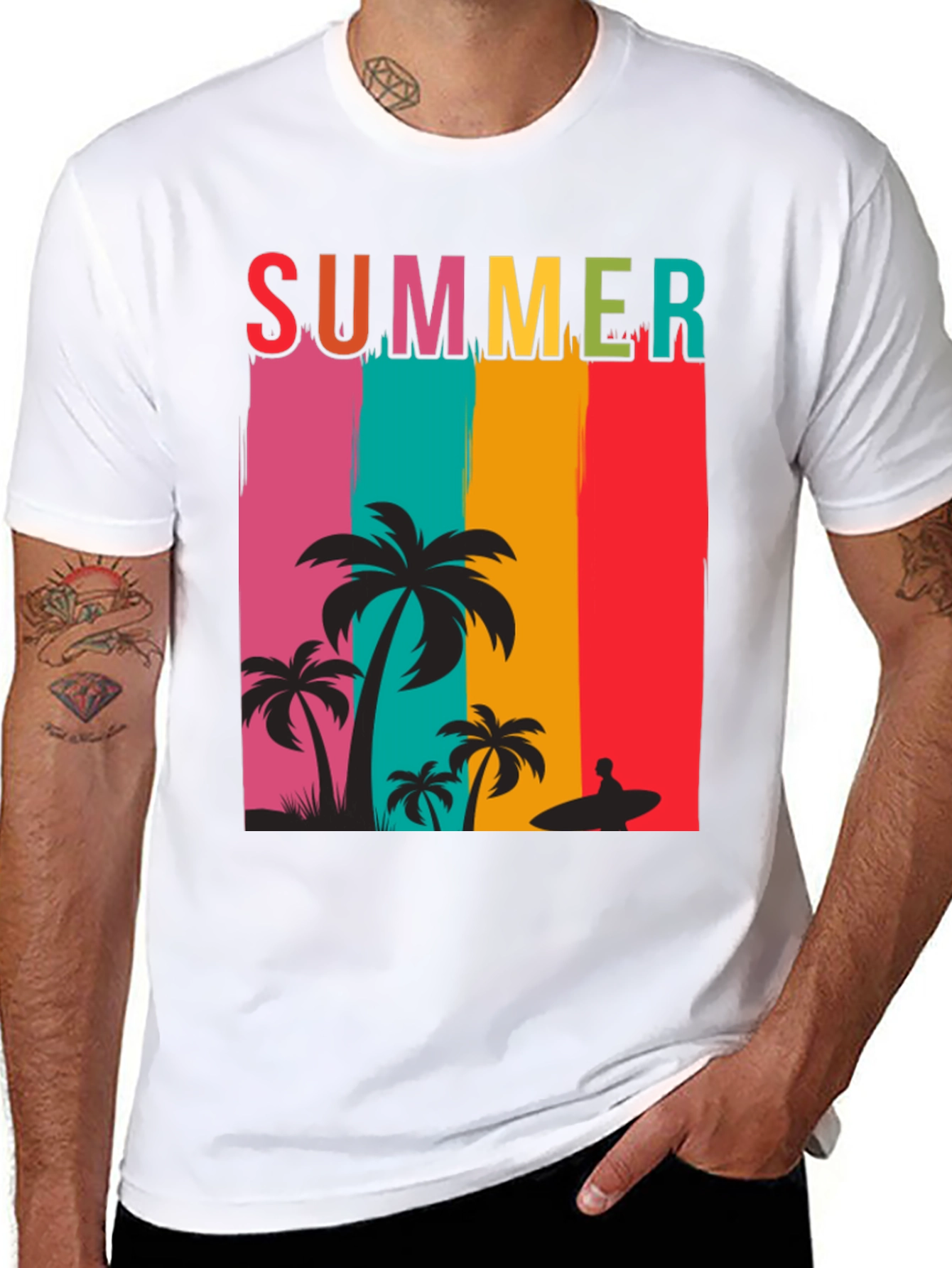 Summer Beach Palm Tree Graphic Tee