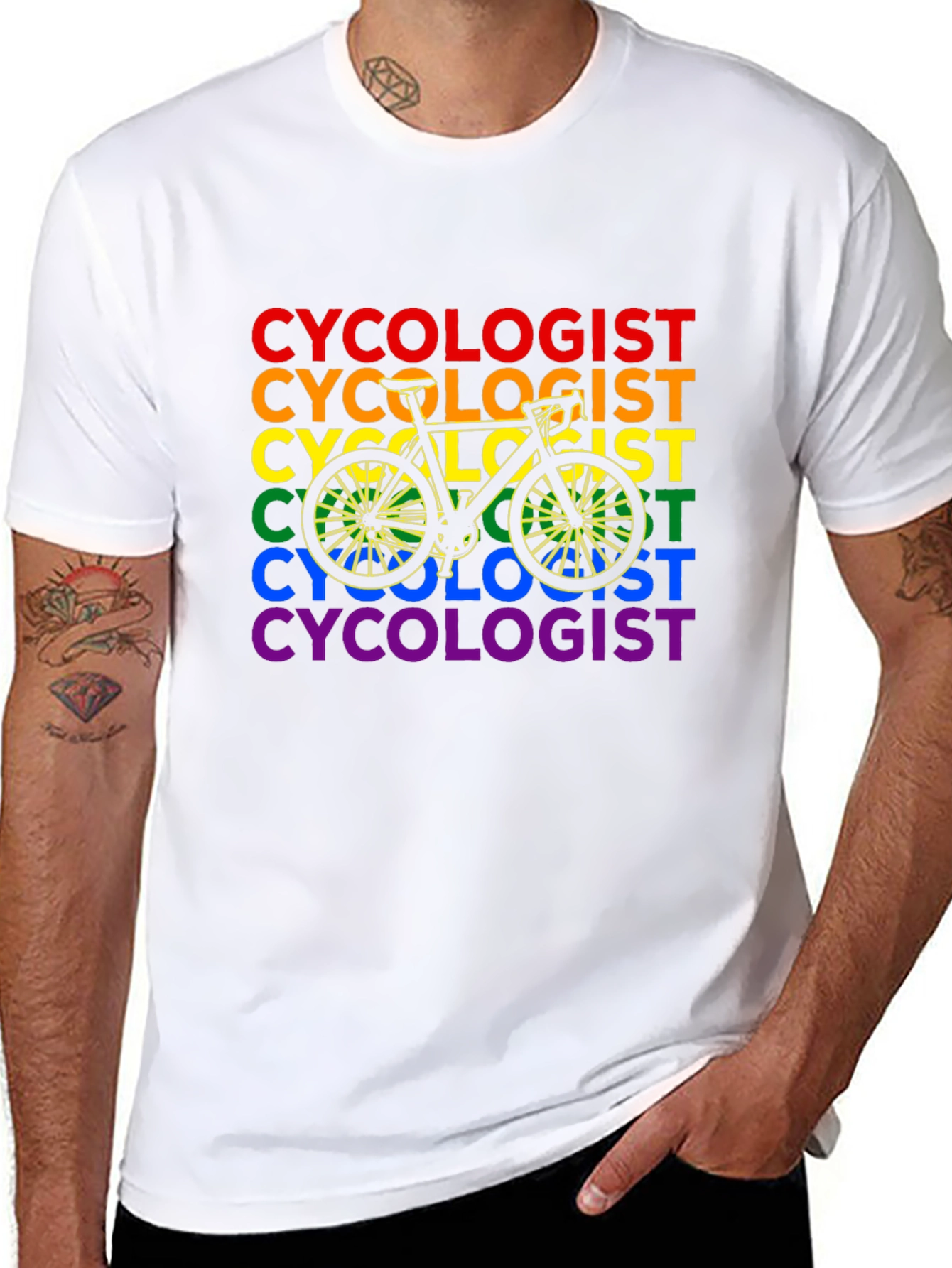 LGBTQ Pride Cycologist Bicycle T-Shirt
