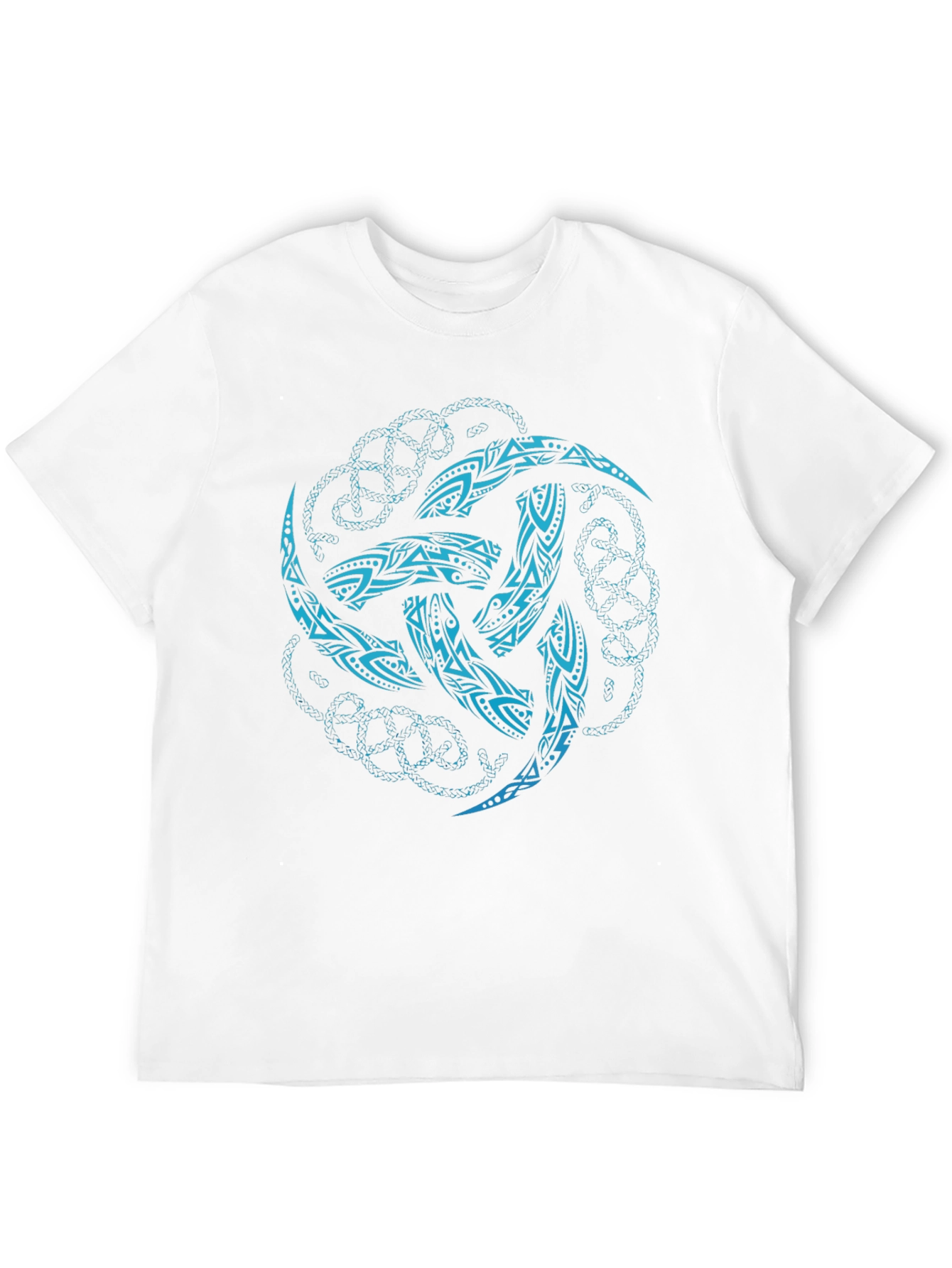 Tribal Knot Graphic Print Black T-Shirt