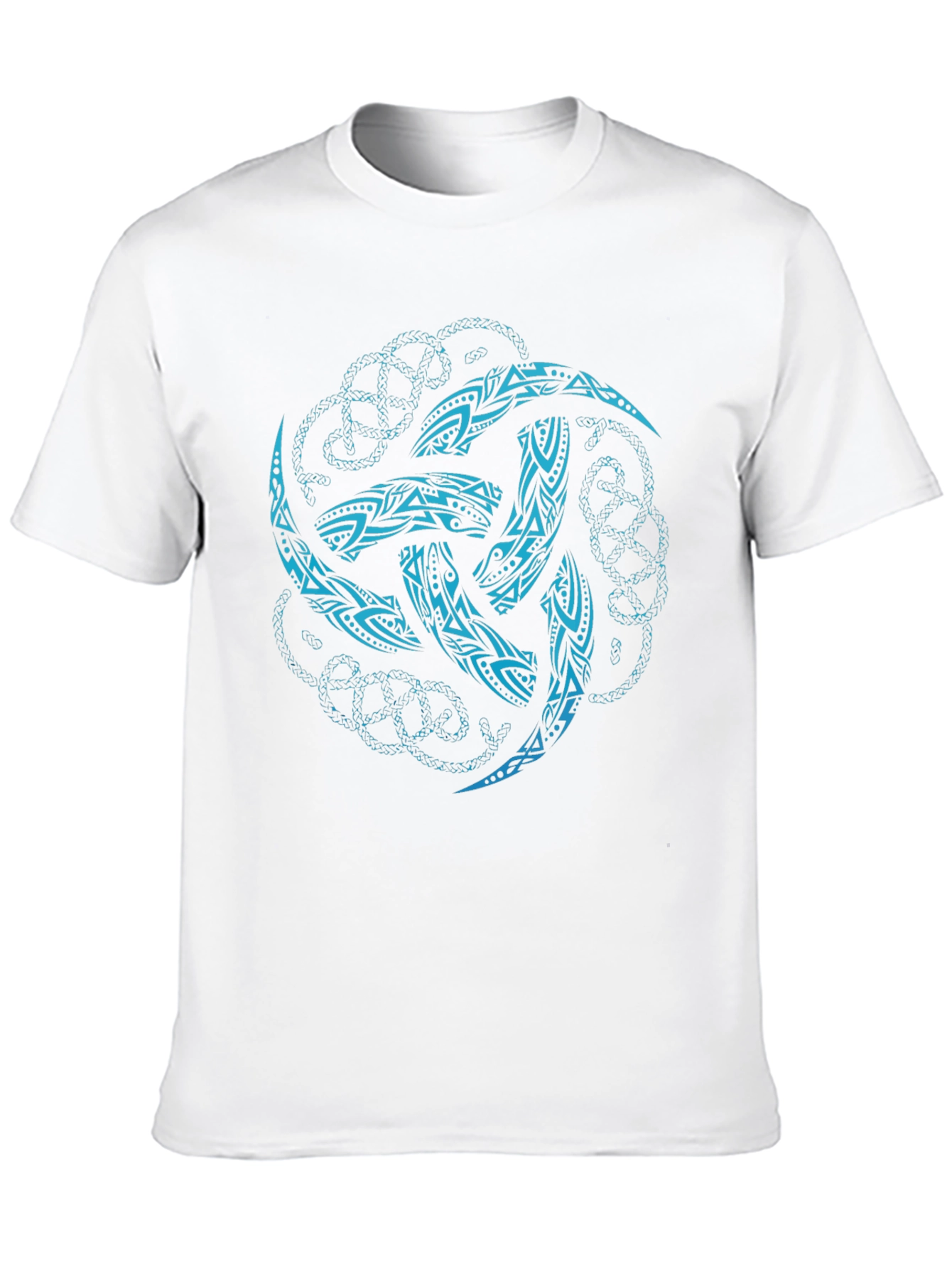 Tribal Knot Graphic Print Black T-Shirt