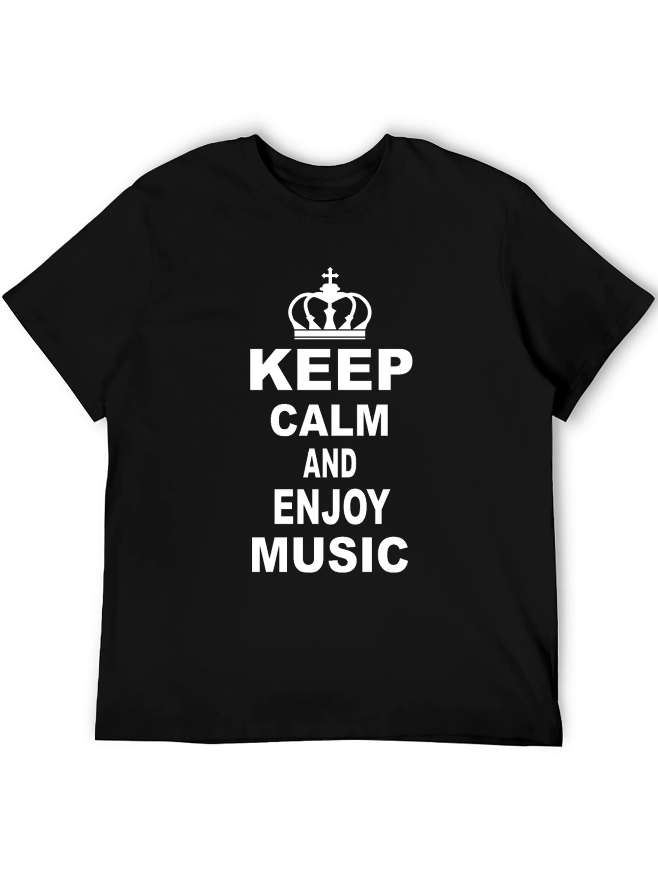 Keep Calm & Enjoy Music Black T-Shirt