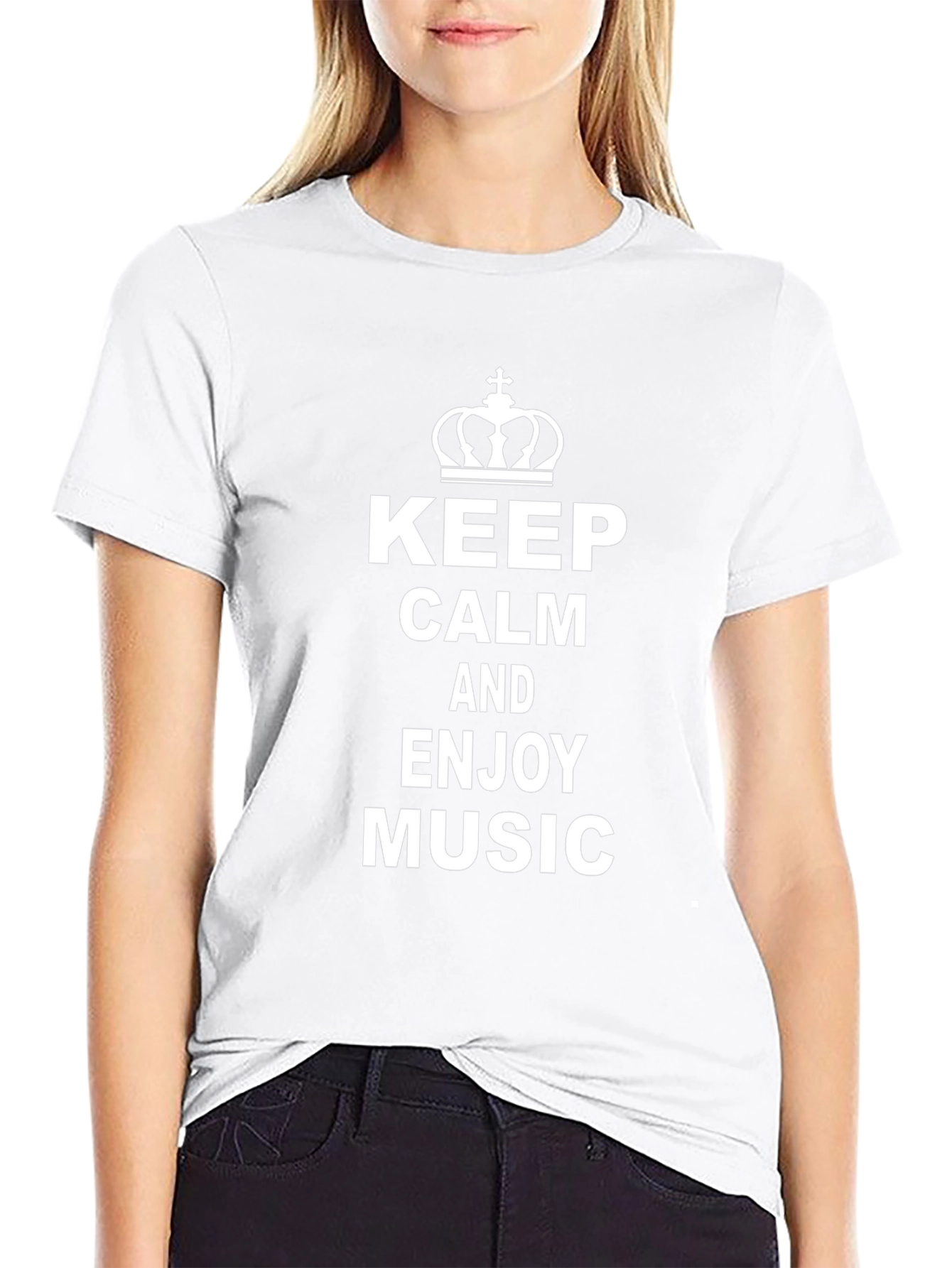 Keep Calm & Enjoy Music Black T-Shirt