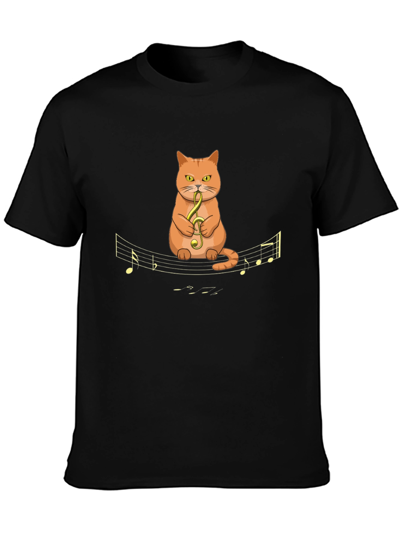 Musical Cat T-Shirt - Quirky Graphic Tee