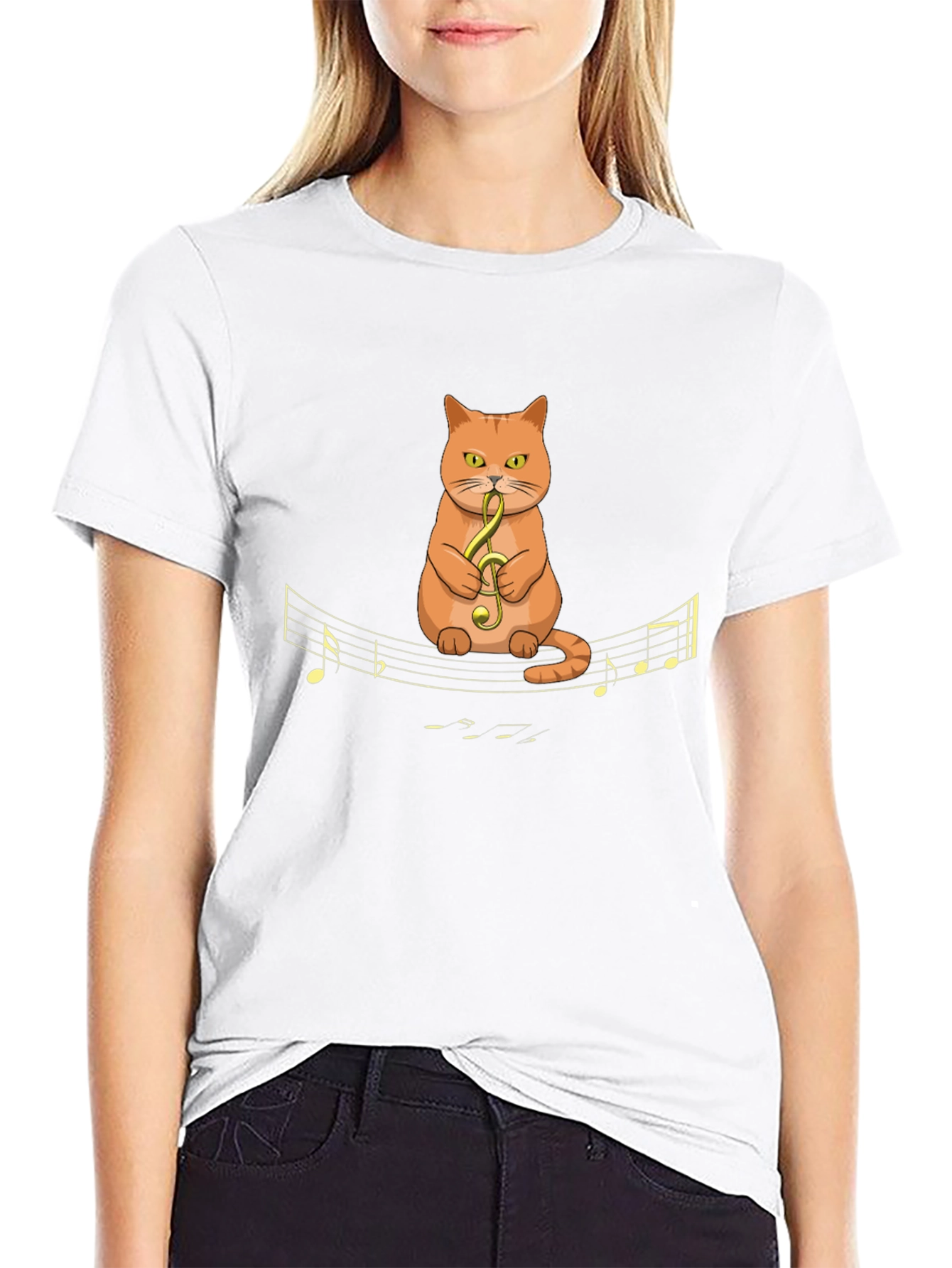 Musical Cat T-Shirt - Quirky Graphic Tee