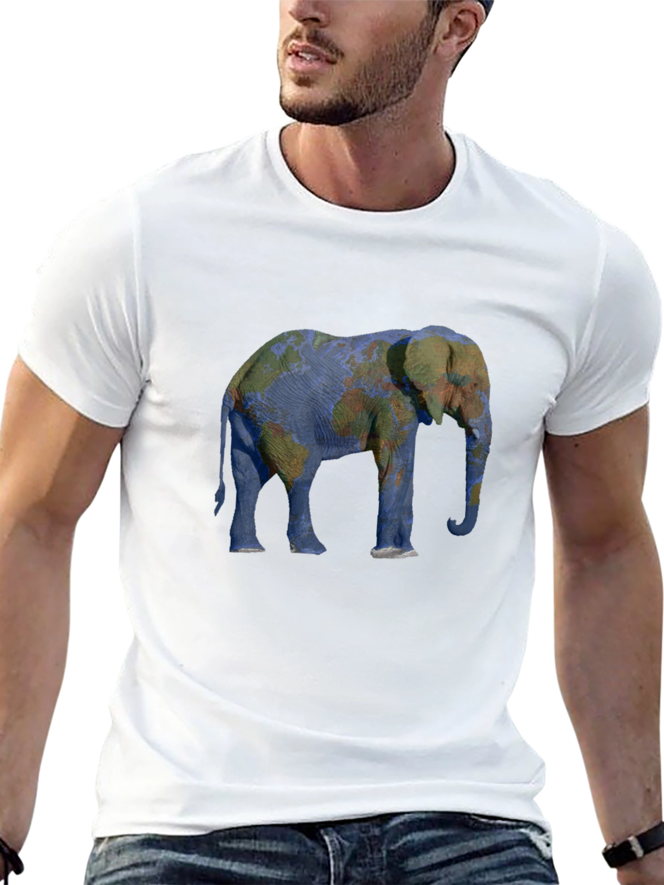 Elephant World Map Graphic Tee