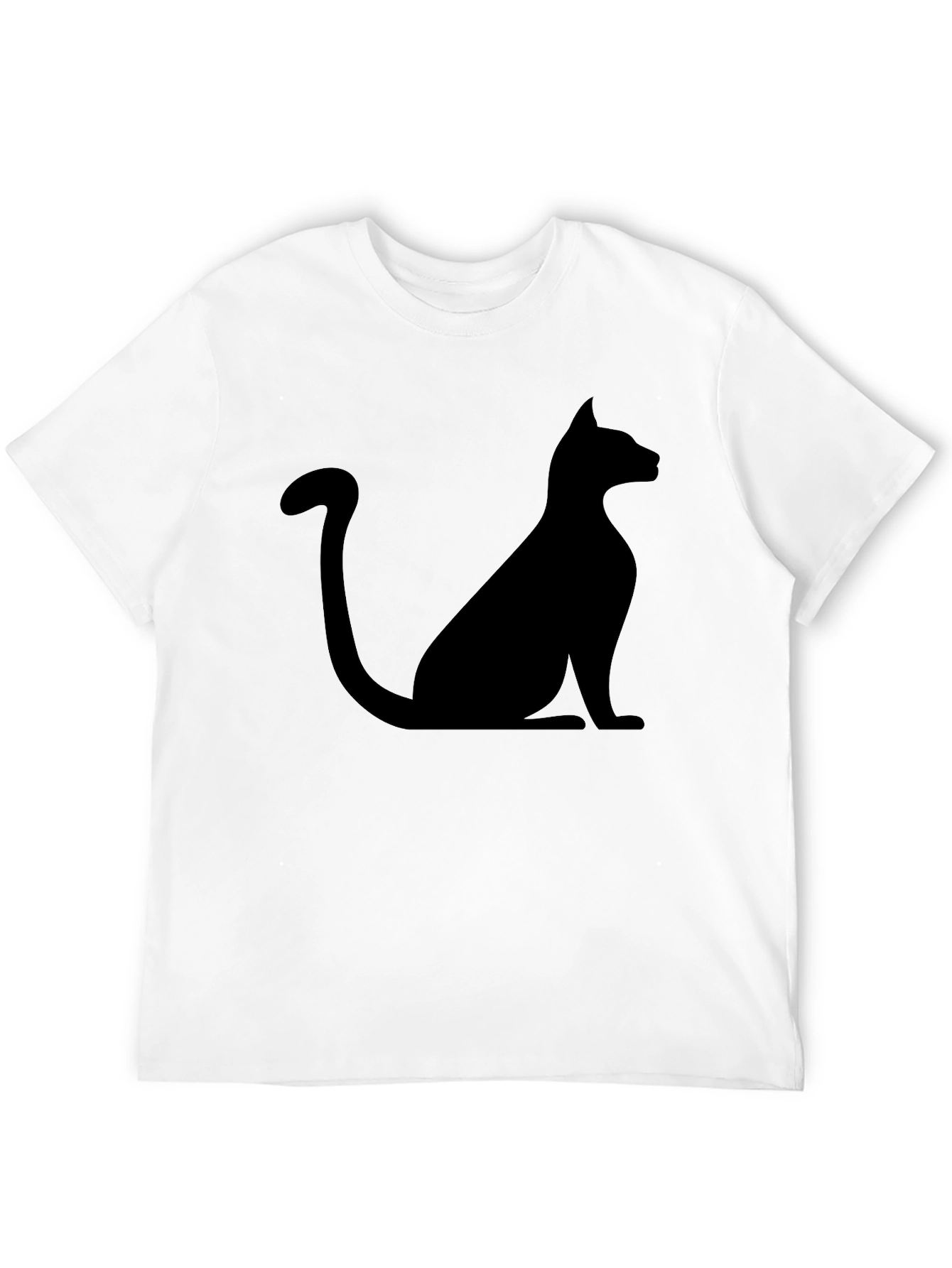 Mens Black Cat Silhouette Graphic T-Shirt