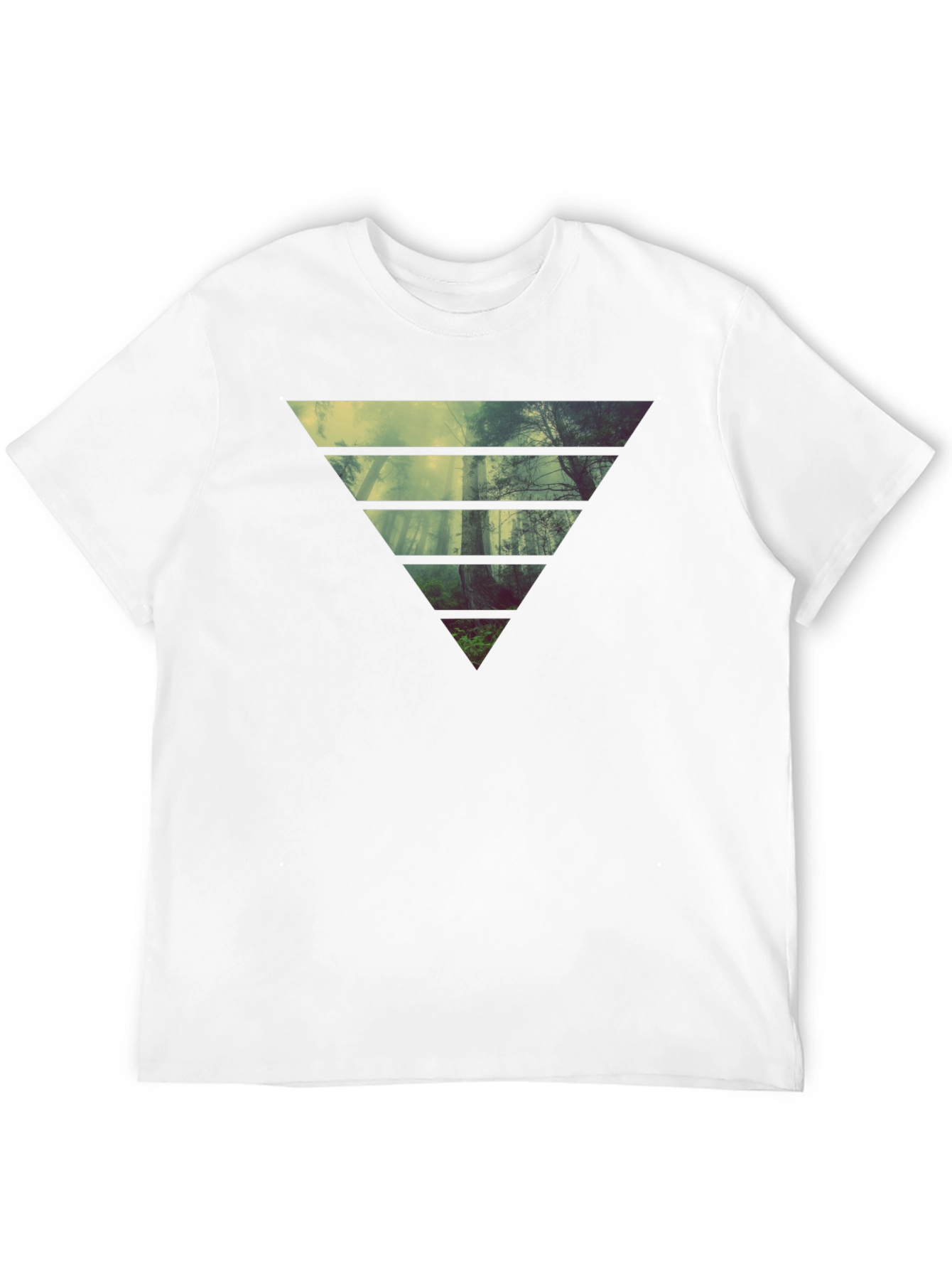 Nature Triangle Graphic Black T-Shirt