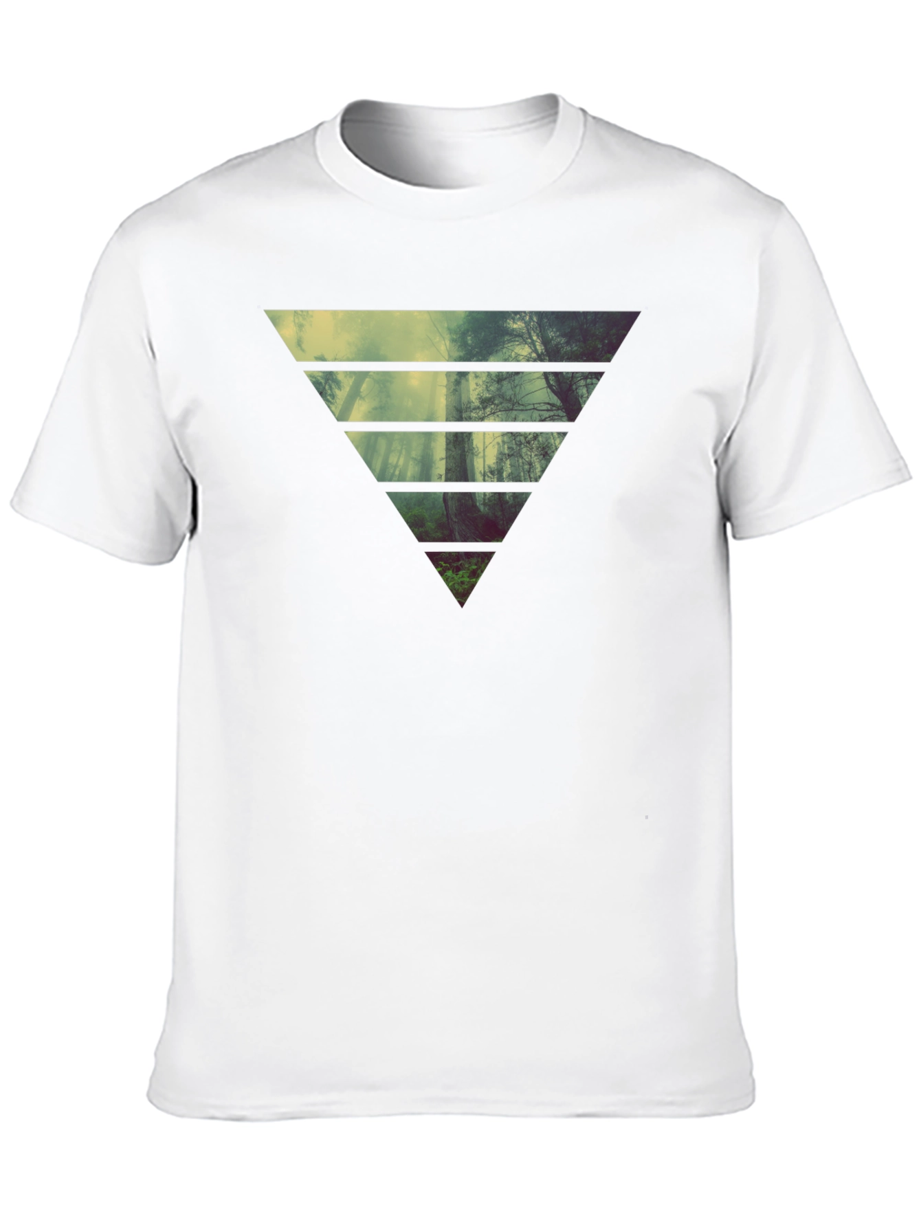 Nature Triangle Graphic Black T-Shirt
