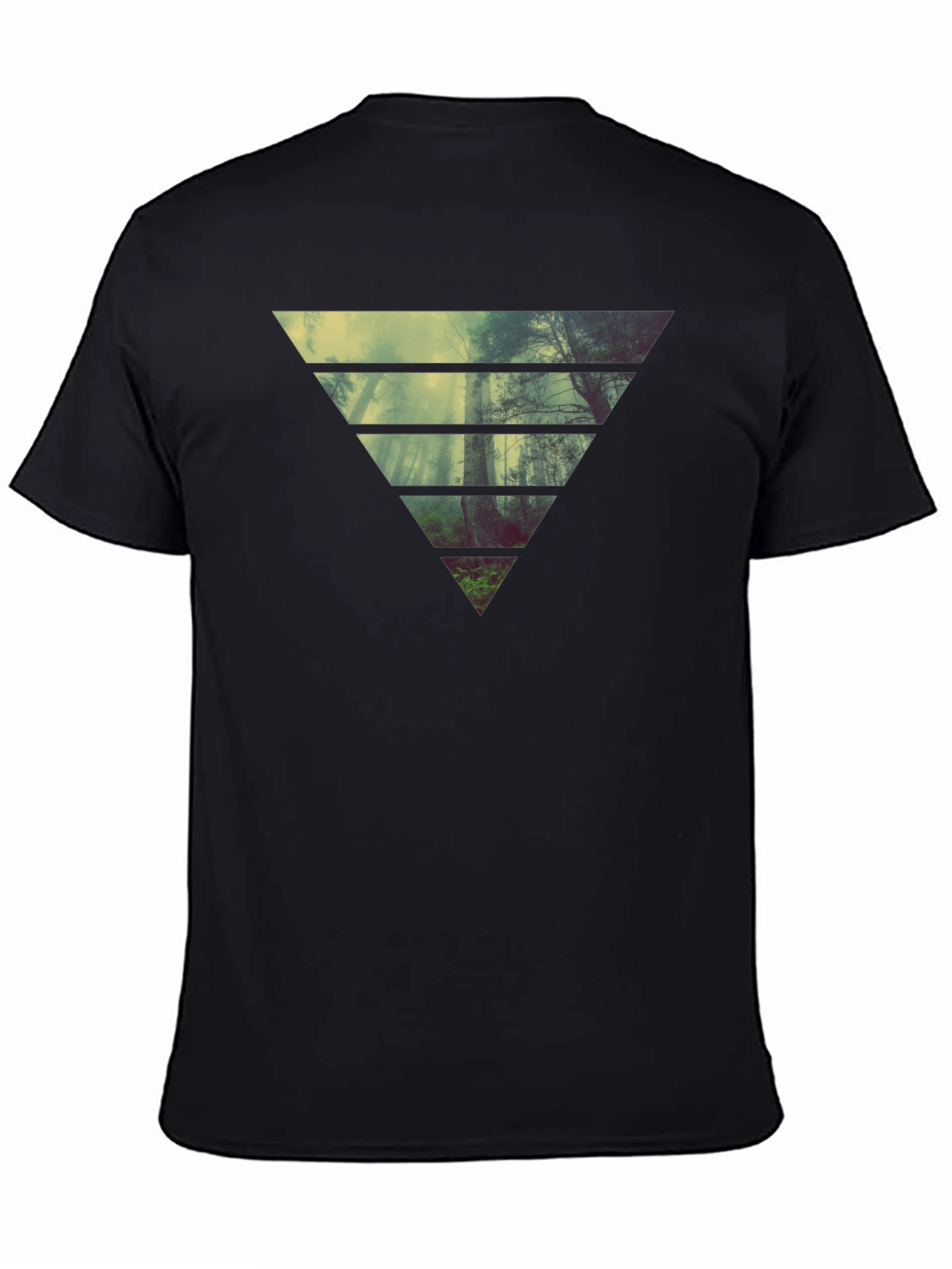 Nature Triangle Graphic Black T-Shirt