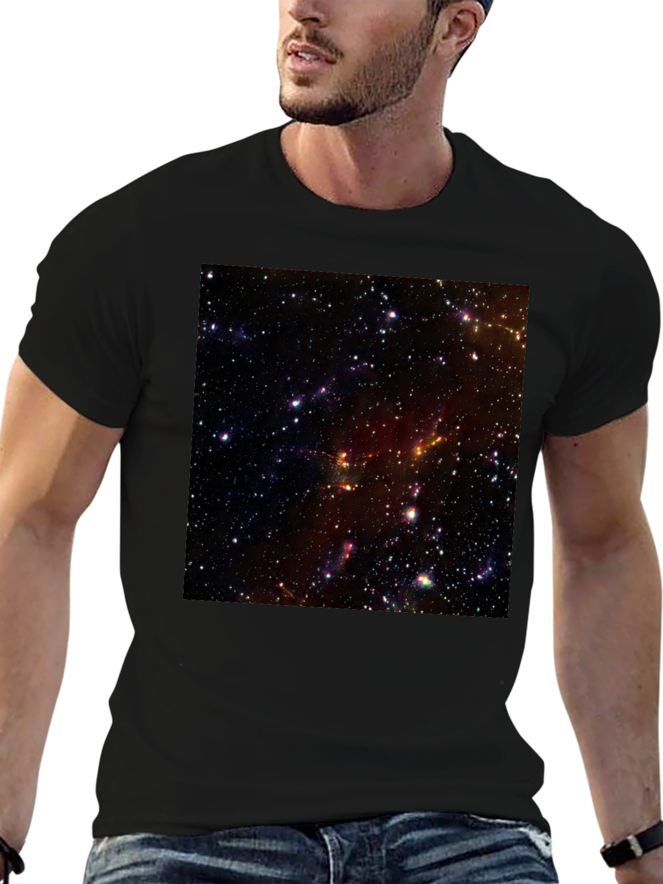 Nebula Print Black T-Shirt